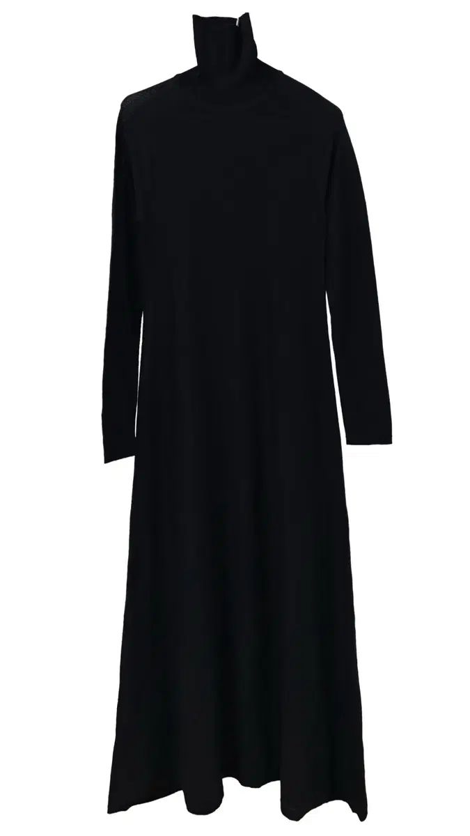 JANE SONG ポール タートルネック ロング ニット ONE PIECE ドレス Black
