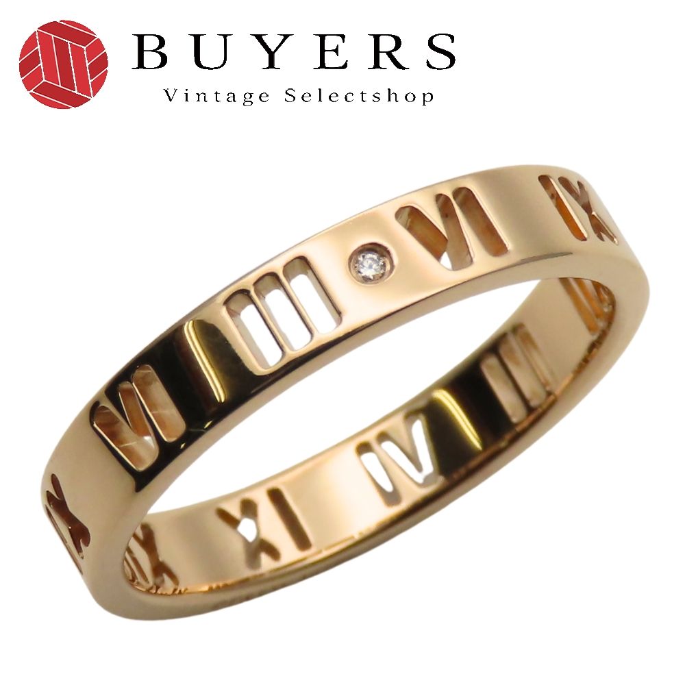 ティファニー リング 指輪 アトラス K 18 PG 約3 1 g ピンクゴールド 4 PD オープン ジュエリー レディース 女性 TIFFANY Co