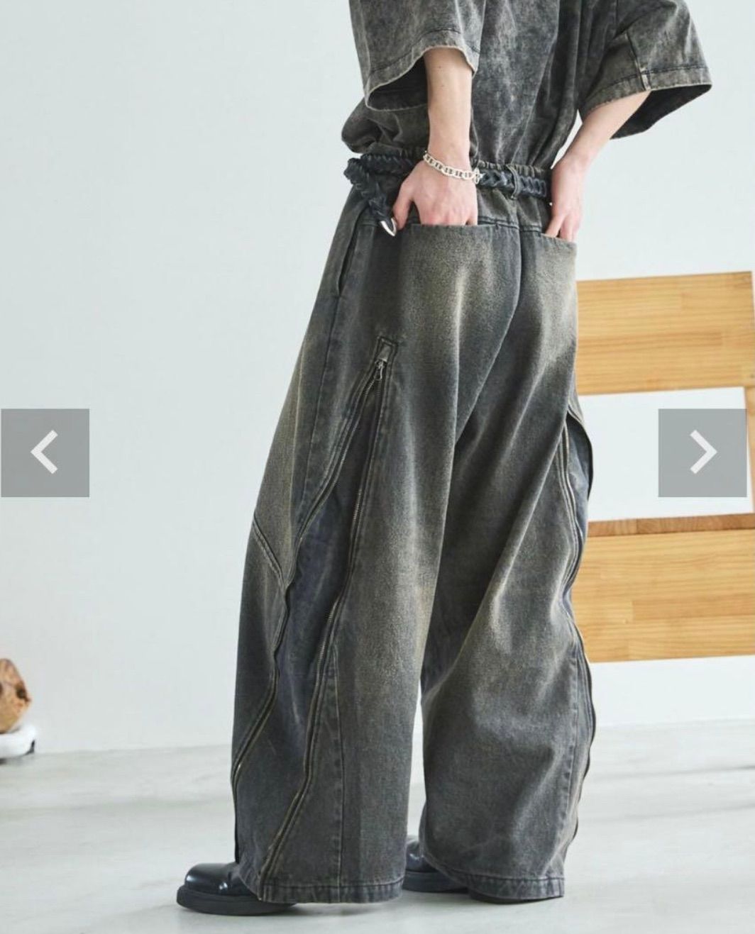 Opening act 総柄転写バギーシルエットデニムパンツ OPENING ACT] 総柄