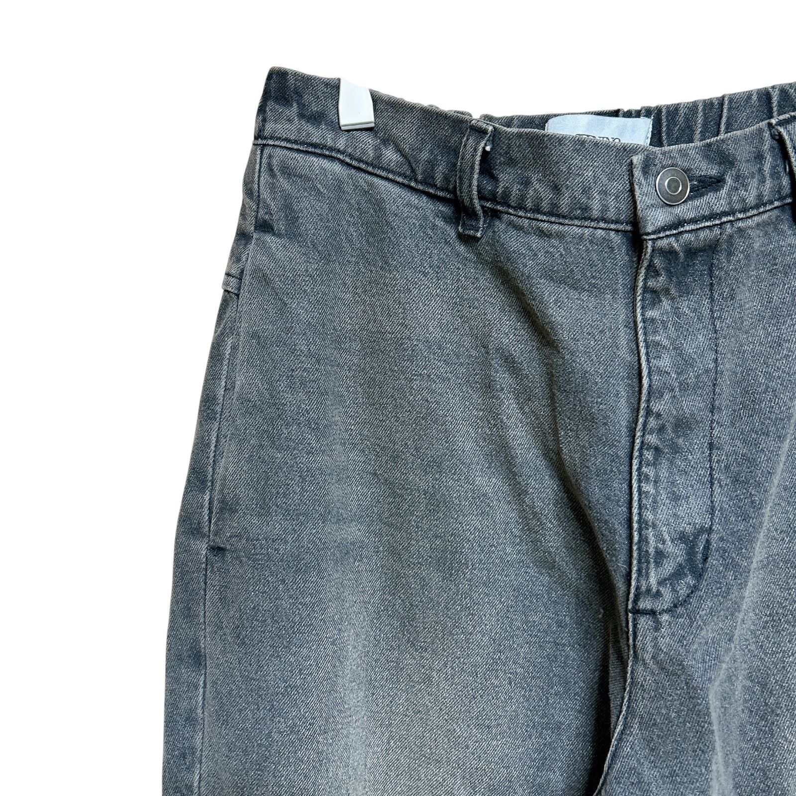 OPENING ACT ブラックオーバーダイ サイドジップ オーバー デニム