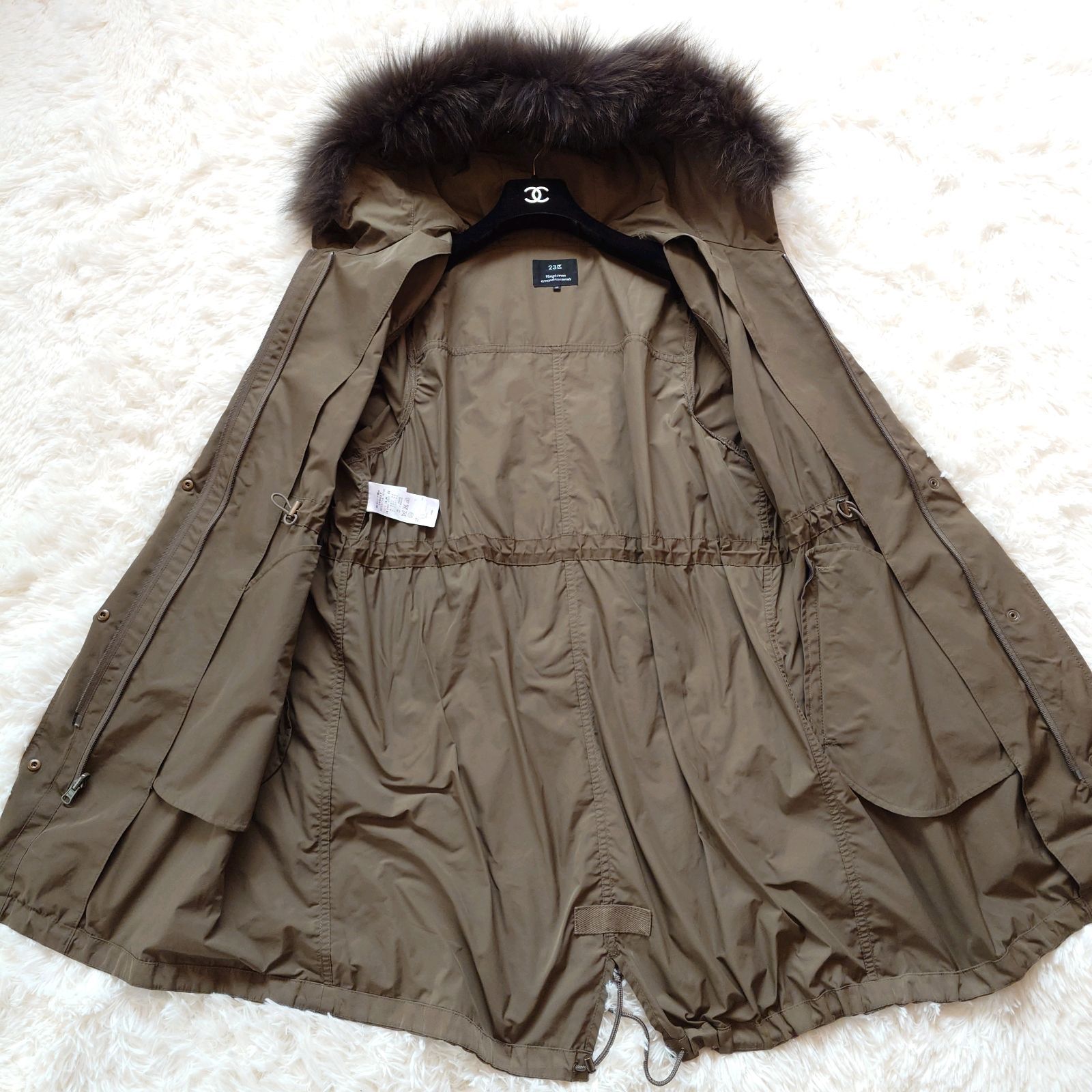 23区 モッズコート ダウンコート ライナー フード ラクーンファー