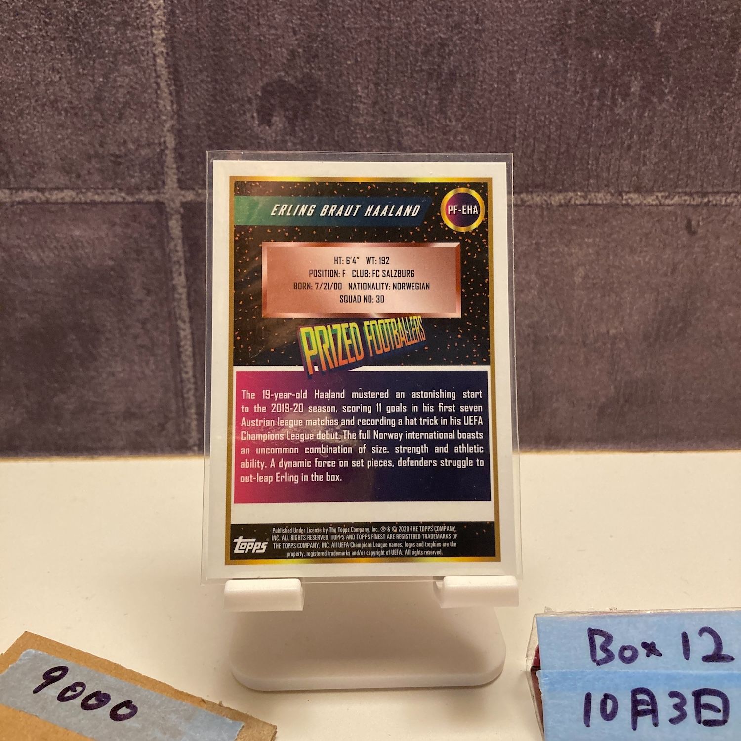 2020 Topps Finest Erling Braut Haaland FC Salzburg UEFA Champions League カード