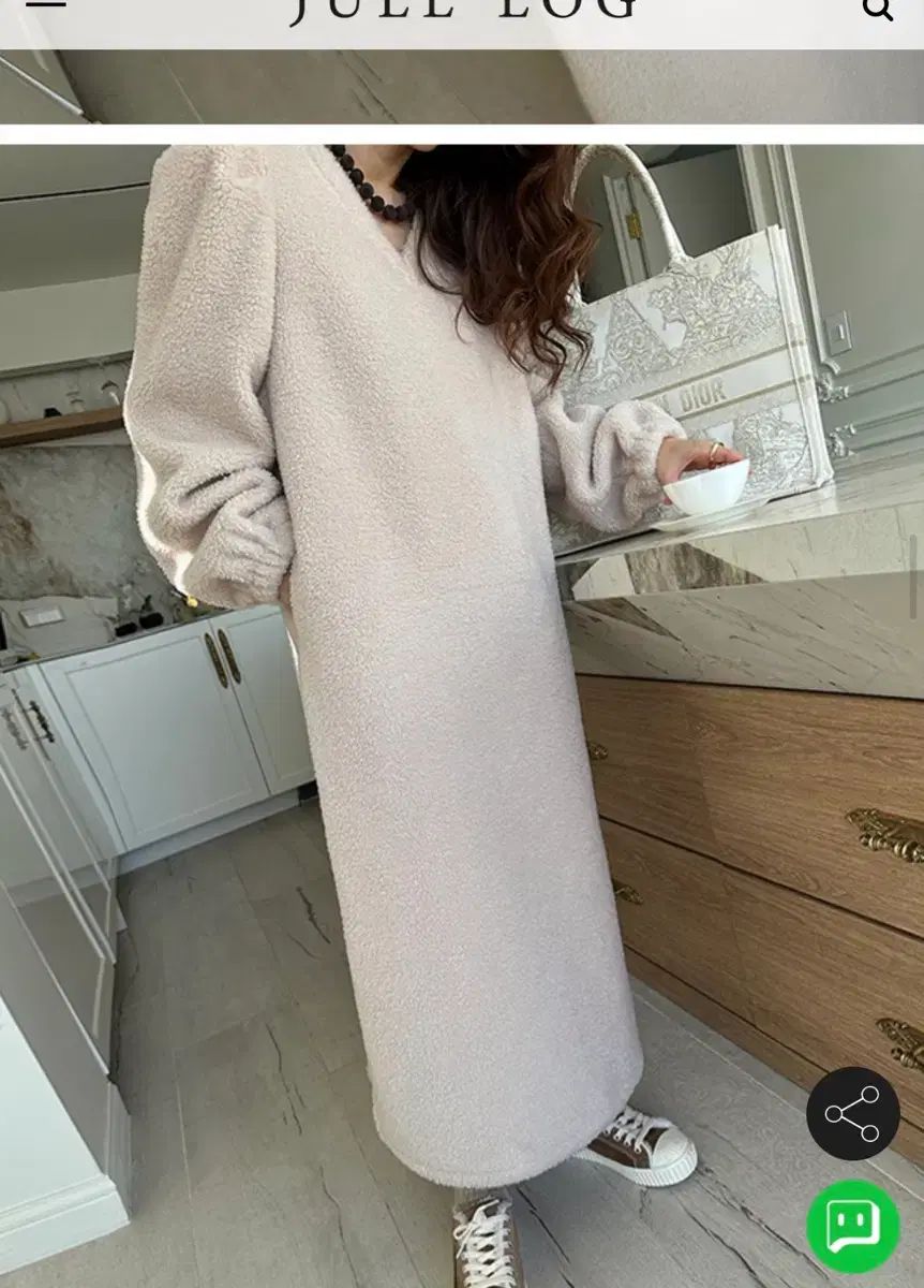 JULL LOG ジュローグ ボア フリース Vネック ONE PIECE