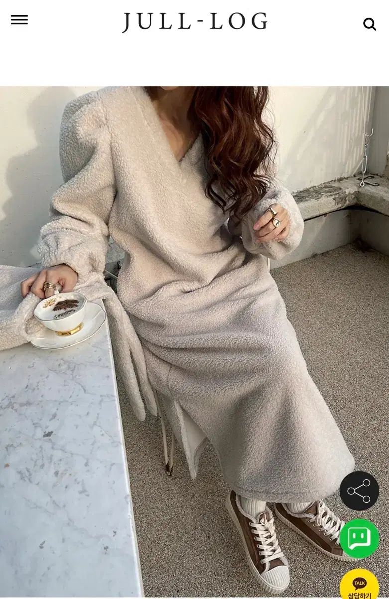 JULL LOG ジュローグ ボア フリース Vネック ONE PIECE