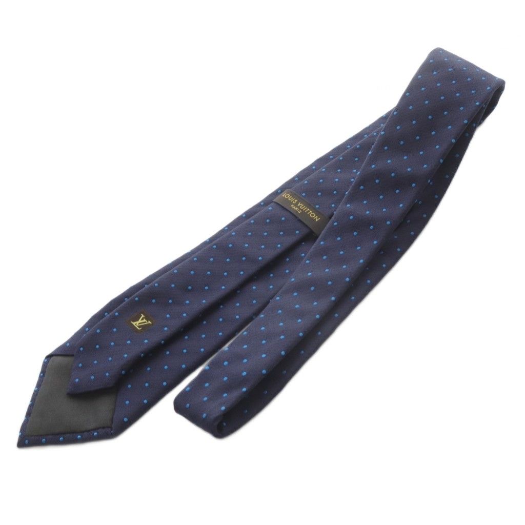 ルイヴィトン LOUIS VUITTON シルク ドット柄 ネクタイ 紺 - メルカリ