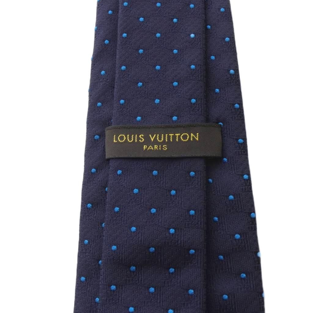 ルイヴィトン LOUIS VUITTON シルク ドット柄 ネクタイ 紺 - メルカリ