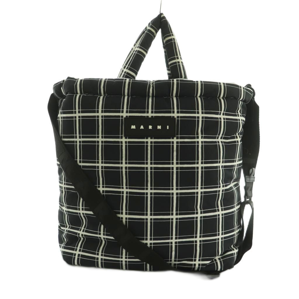 マルニ MARNI UFF TOTE NS NYLON CHECK PRINT 2WAY ショルダーバッグ