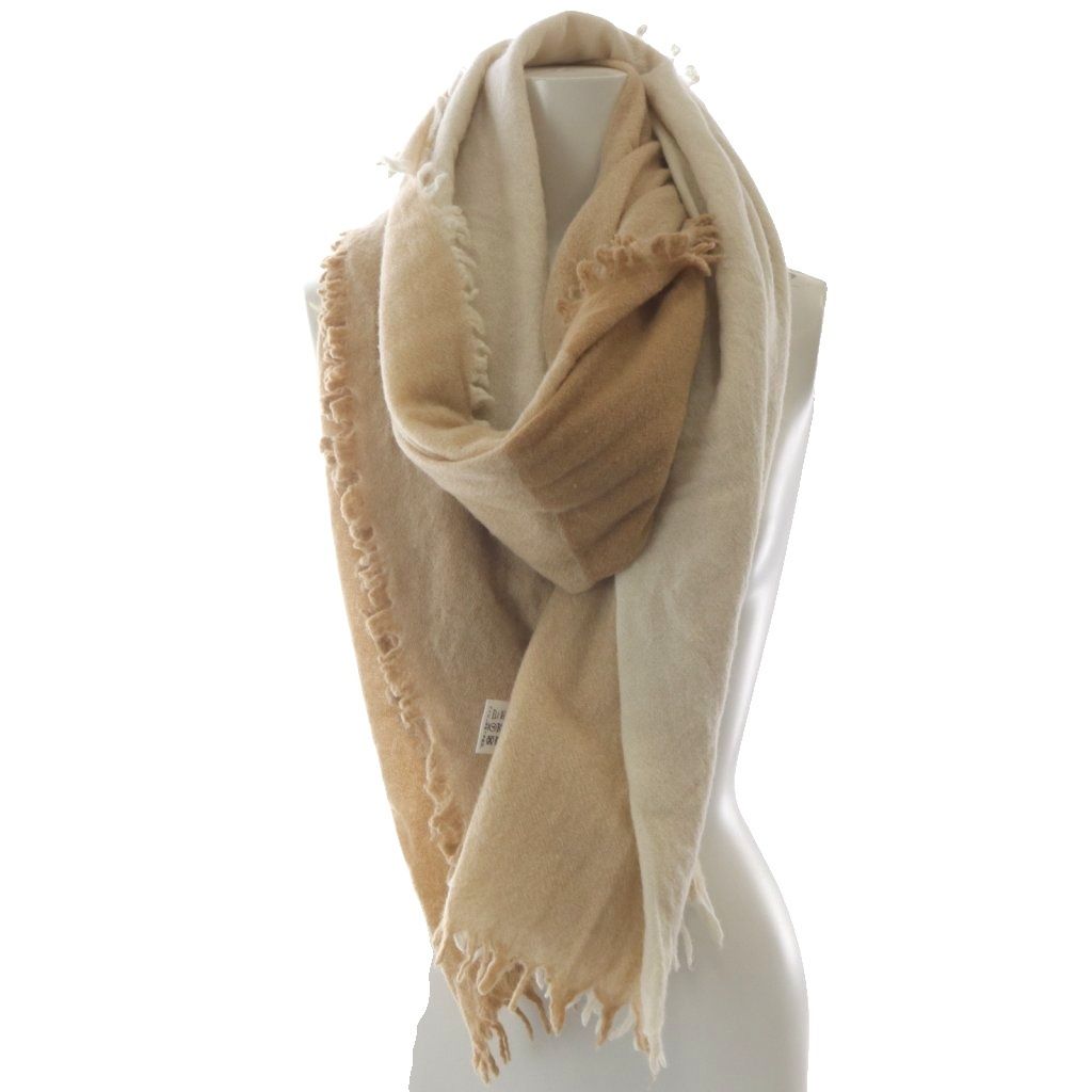 ASAUCE MELER アソースメレ ベージュ ウール100% 新品タグ付 アソースメレ ASAUCE MELER ウール 配色ストール 茶色 ベージュ - メルカリ