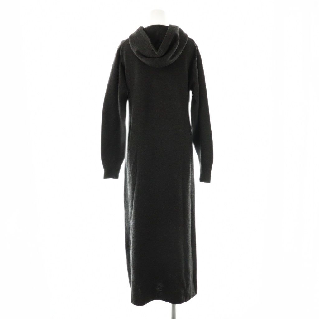 スピック スパン Spick Span 24 AW フーテッド ニットロングワンピース ダークグレー AB OS