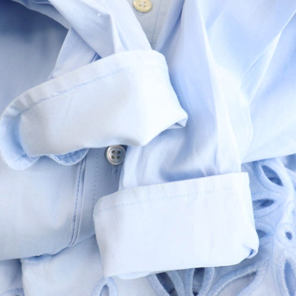  ポロ バイ ラルフローレン Polo by Ralph Lauren アイレット エンブロイダリーコットンシャツドレス ワンピース ロング 0 ライトブルー HK OS 長袖 七分袖 その他