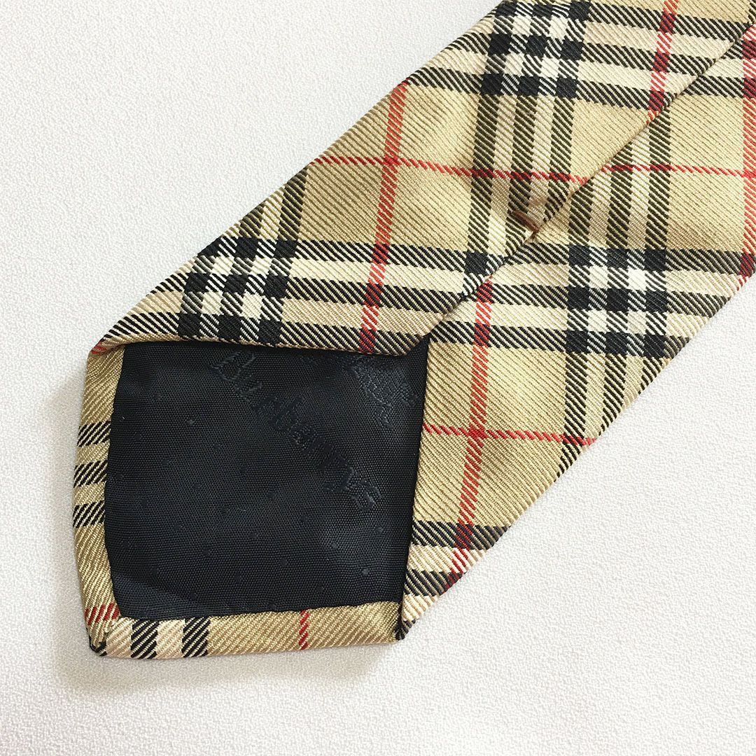 【新品未使用品】バーバリー シルクネクタイ メガチェック ノバチェック　ベージュ BURBERRY バーバリー ネクタイ ノバチェック シルク ベージュ系｜Yahoo