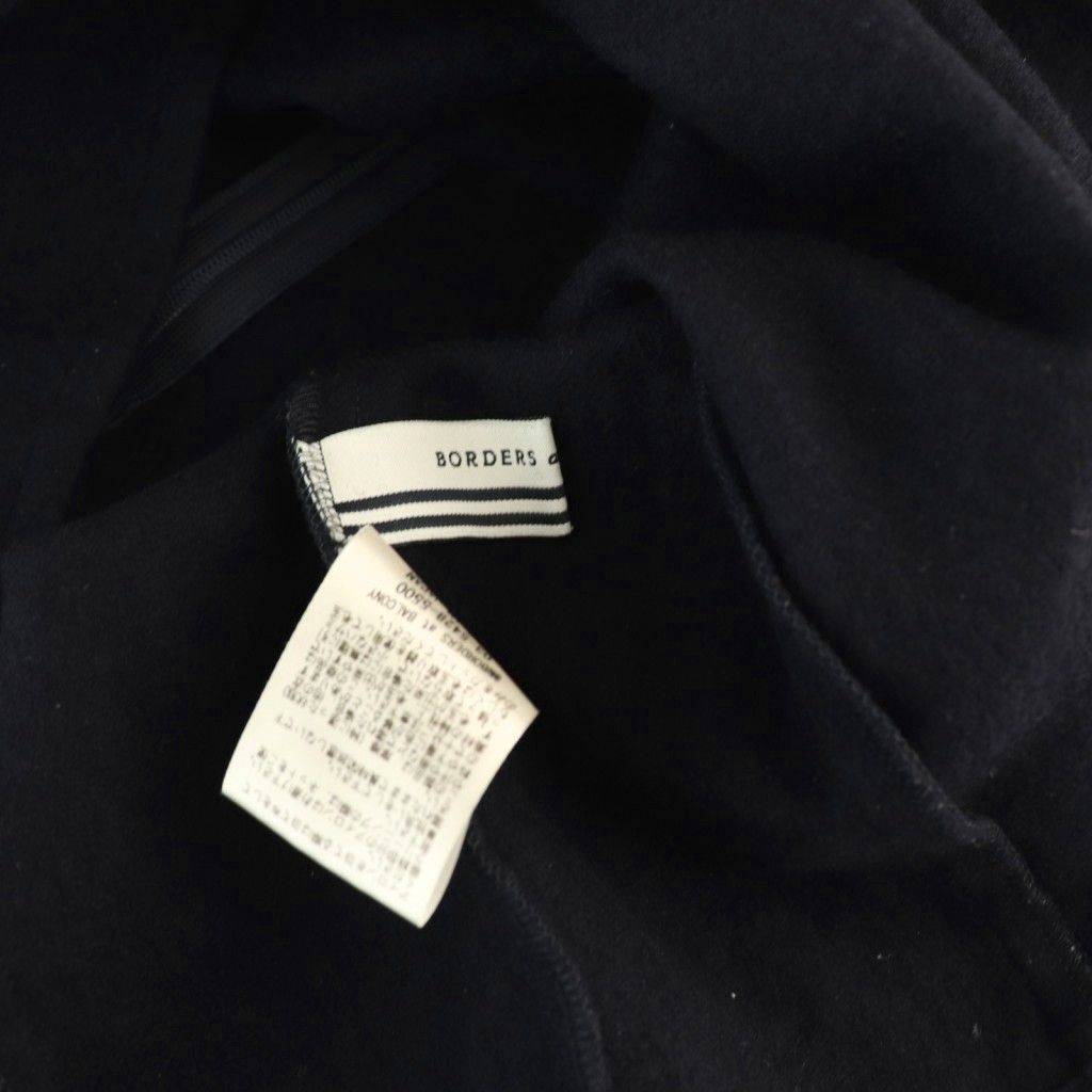  ボーダーズアットバルコニー BORDERS at BALCONY ラッフルスリーブウールトップス ニット カットソー ウール 36 ネイビー 紺 フリル袖 長袖 CX OS トップス マタニティ