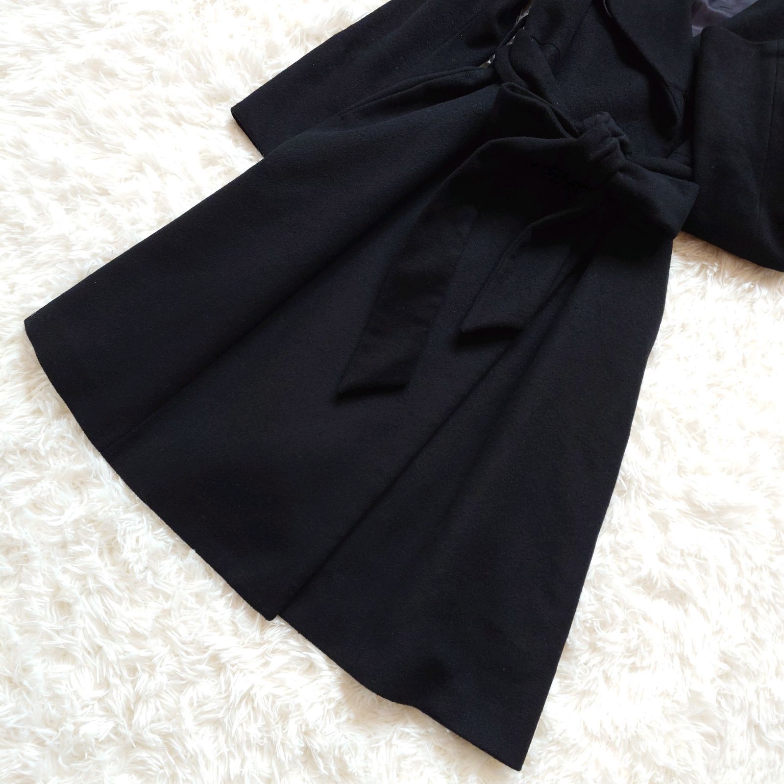 INED イネド ショールカラー 女優襟 ロングコート ベルテッドコート