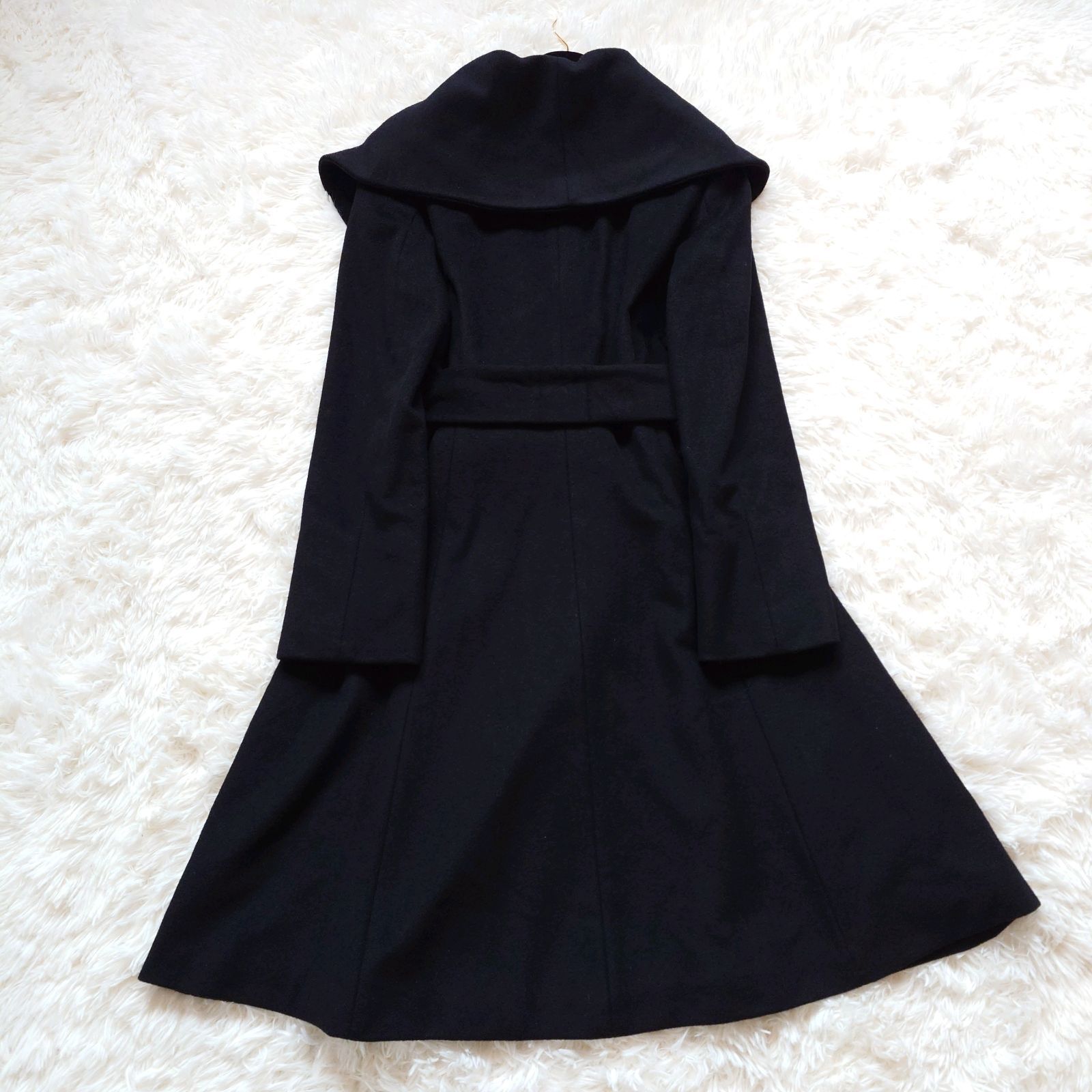 INED イネド ショールカラー 女優襟 ロングコート ベルテッドコート