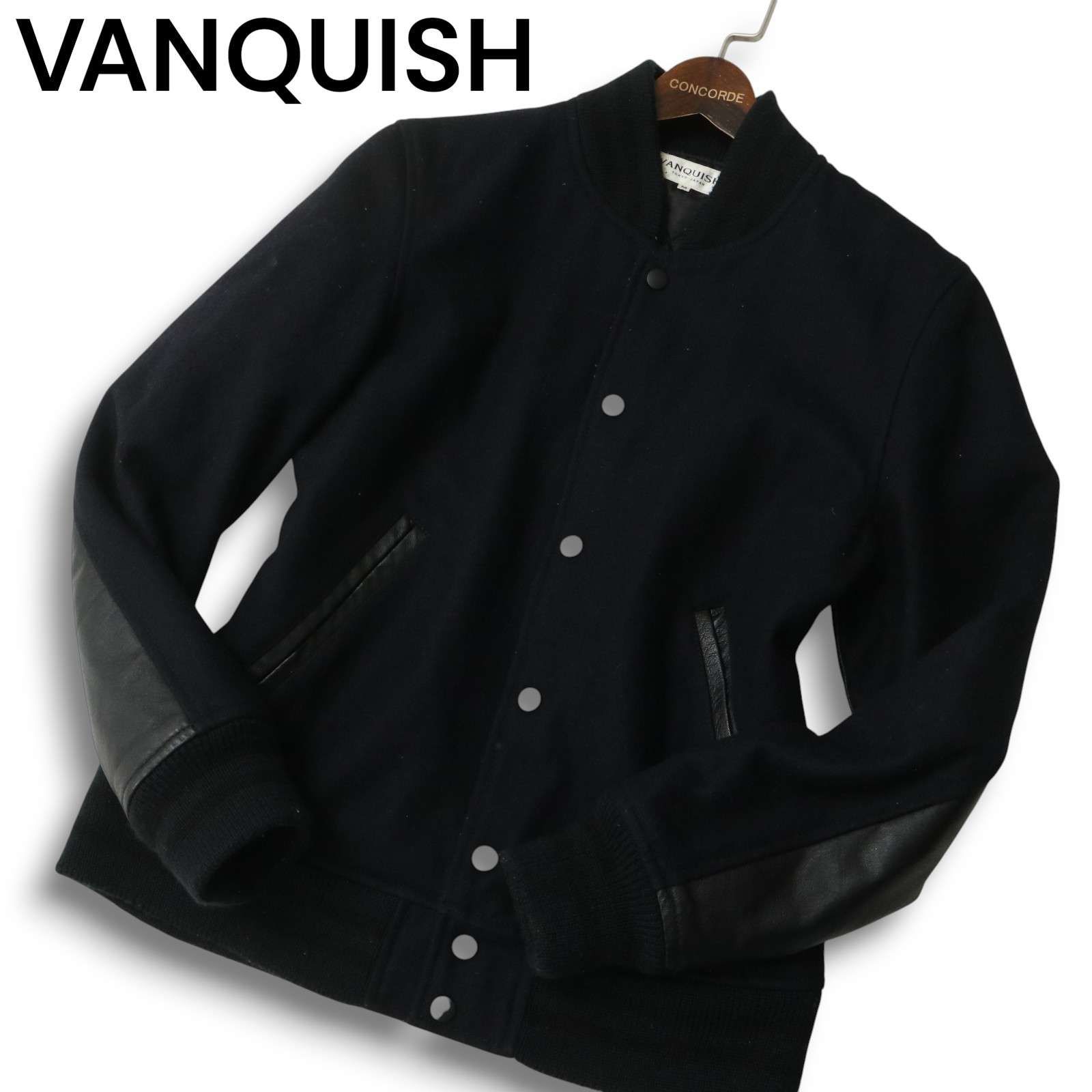 VANQUISH ヴァンキッシュ 秋冬☆ 本革 リアル レザー切替 中綿 ウール 