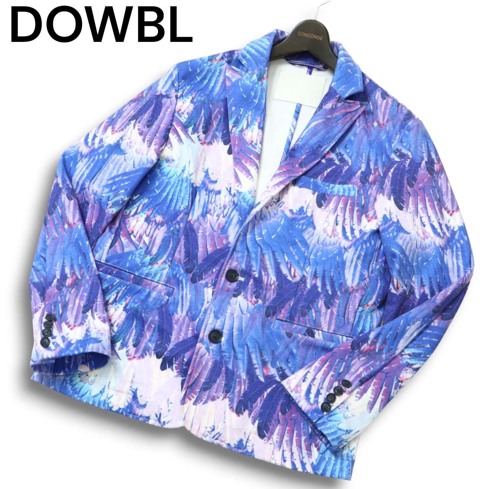 DOWBL ダブル 通年☆ 総柄 羽根 フェザー柄 アンコン テーラード 
