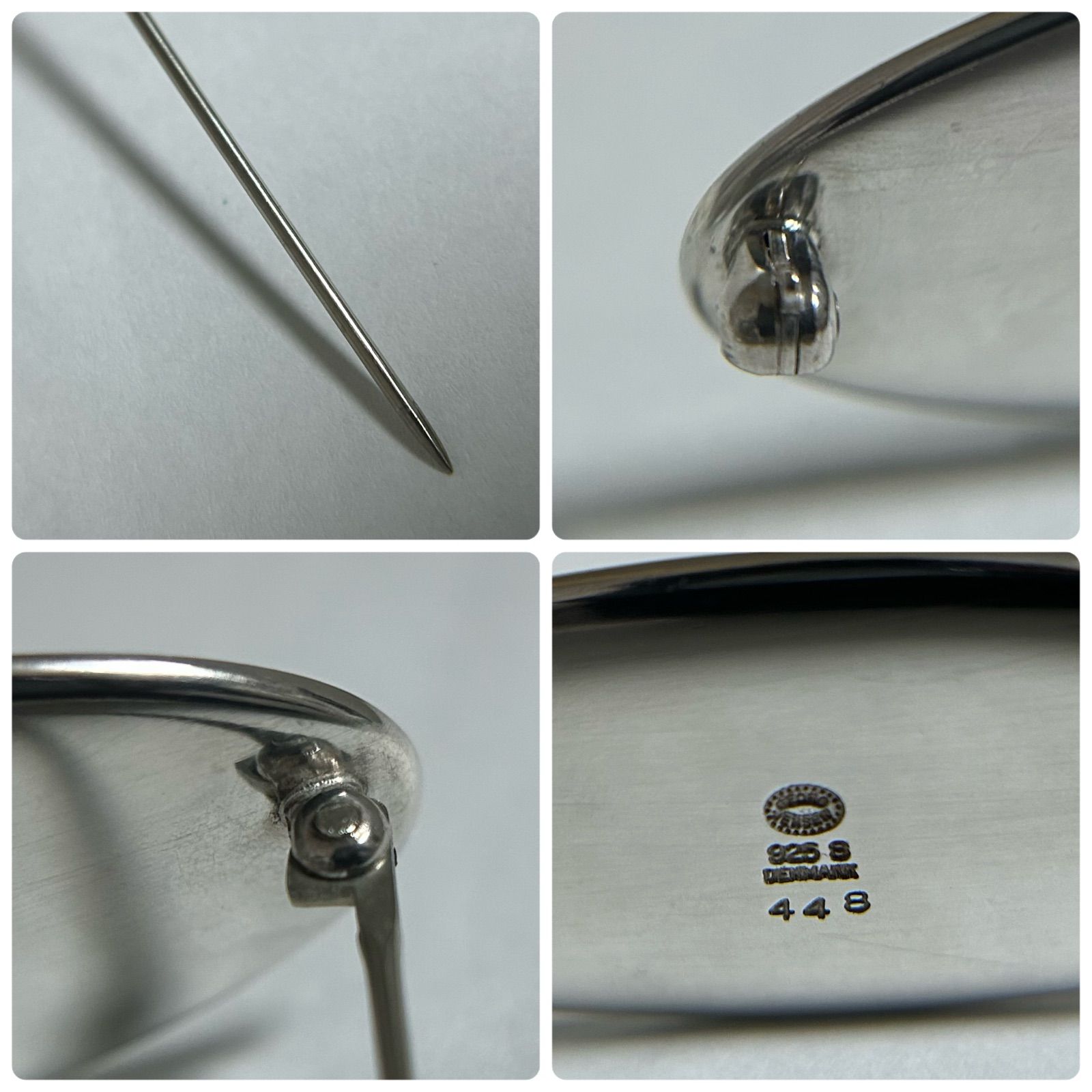 ジョージジェンセン 希少 ブローチ 448 フラワー AG925 Georg Jensen
