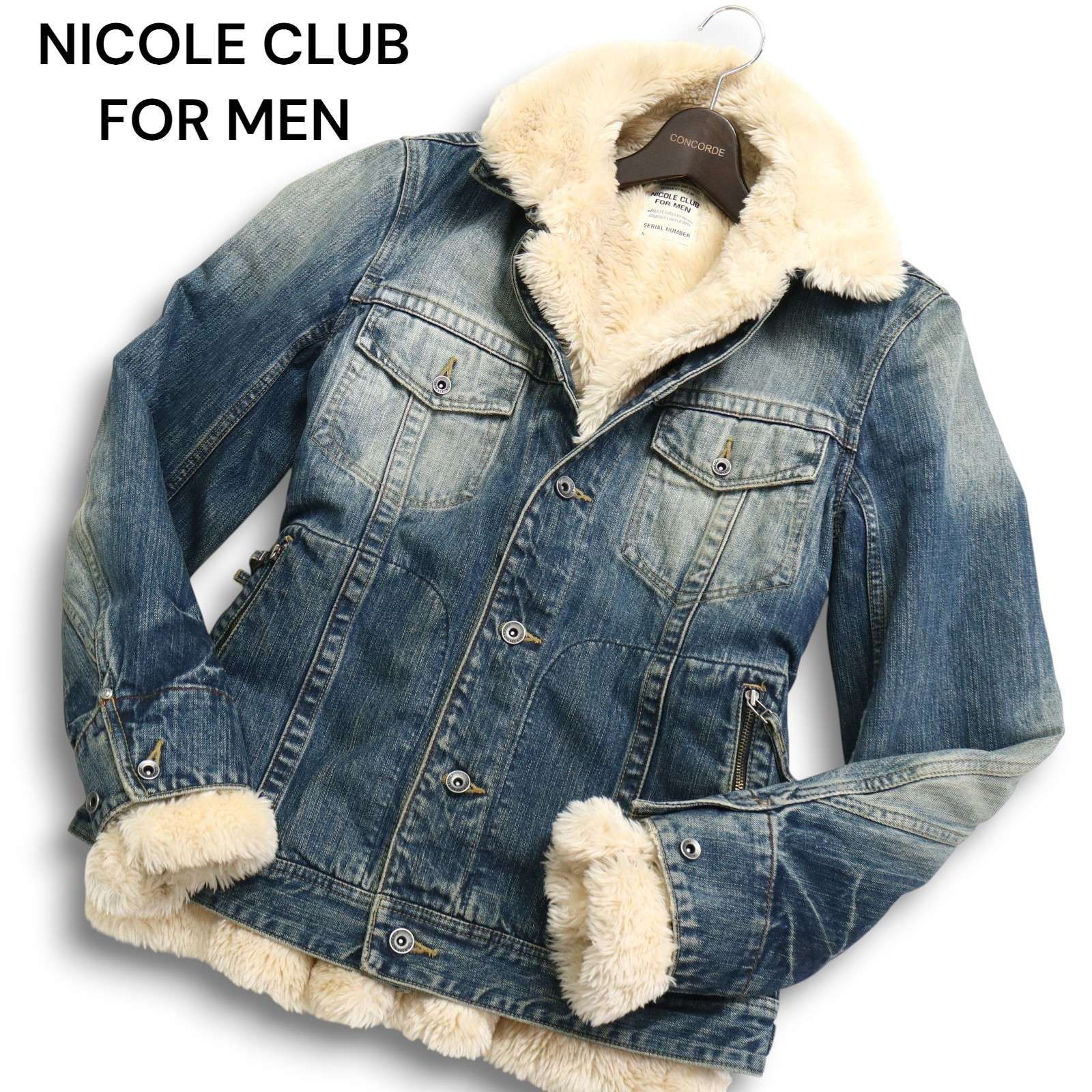 Y2K 00s☆ NICOLE CLUB FOR MEN ニコルクラブ フォーメン 秋冬 ボア