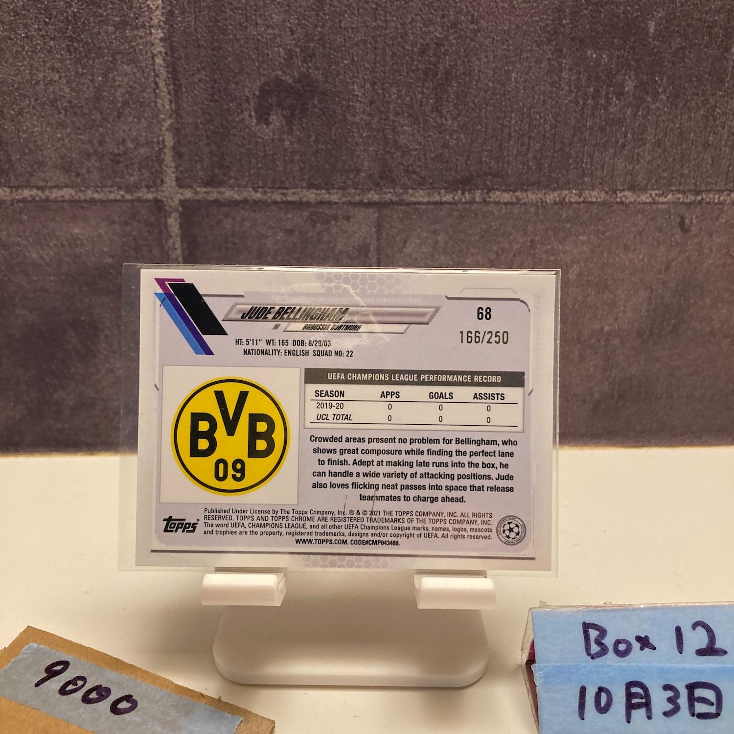 2020 Topps Chrome Jude Bellingham 166 250 Borussia Dortmund Purple RC ルーキー Rookie カード