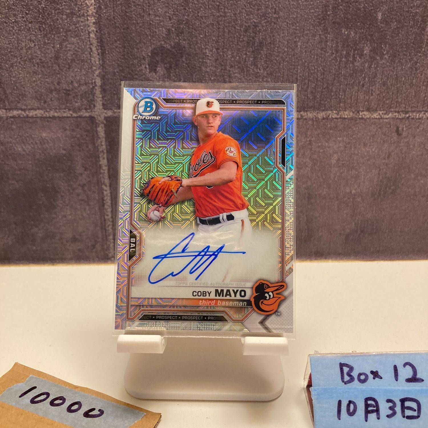 2021 Topps Bowman Chrome Coby Mayo 直筆サインカード Baltimore Orioles Mojo Refractor Prospect カード