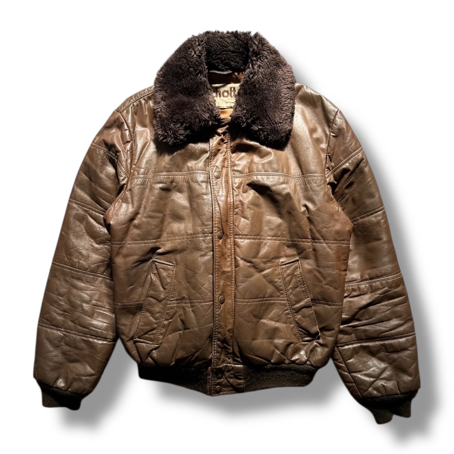 Schott USA製 80s 襟ボア レザー ボンバージャケット 42 G-1タイプ