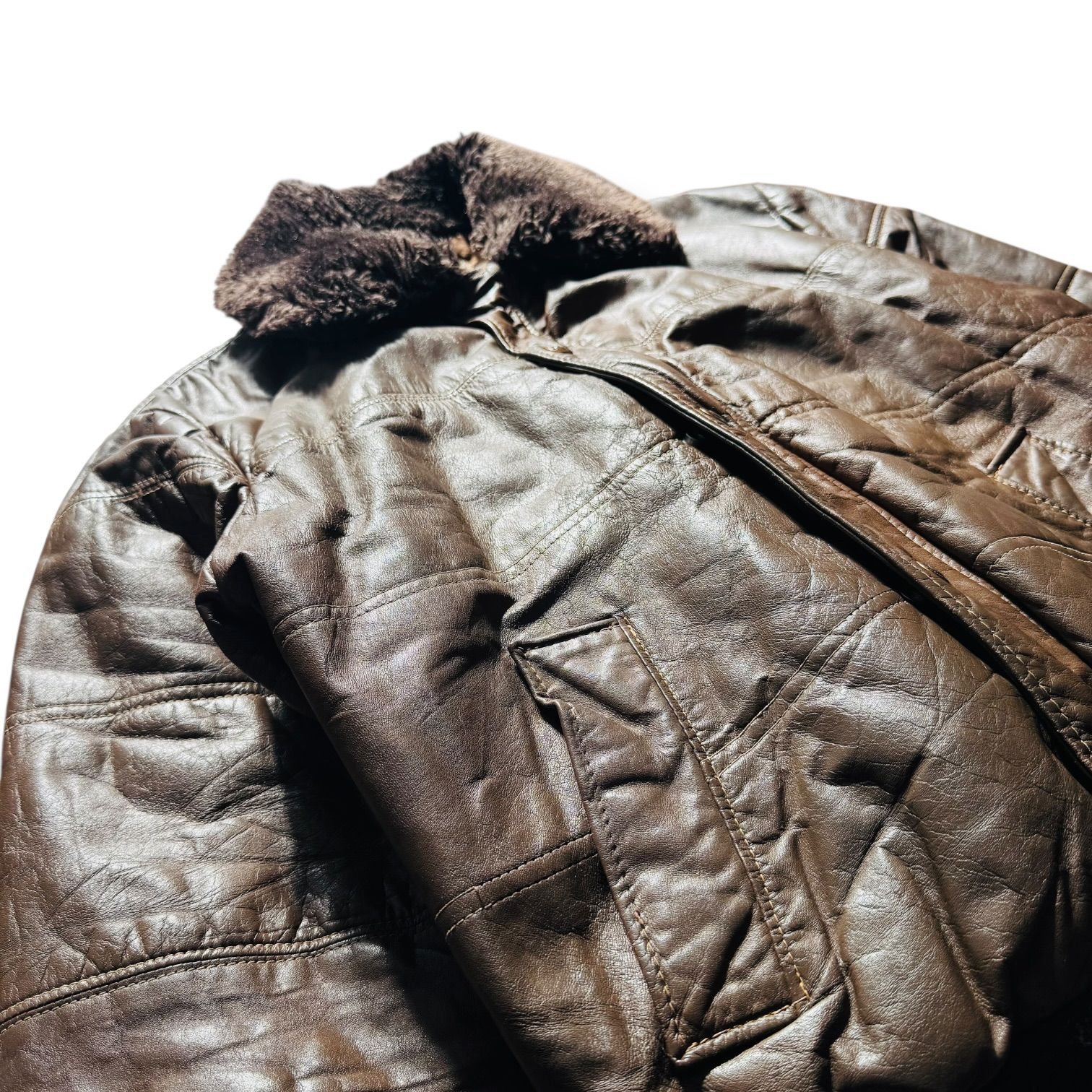 Schott USA製 80s 襟ボア レザー ボンバージャケット 42 G-1タイプ