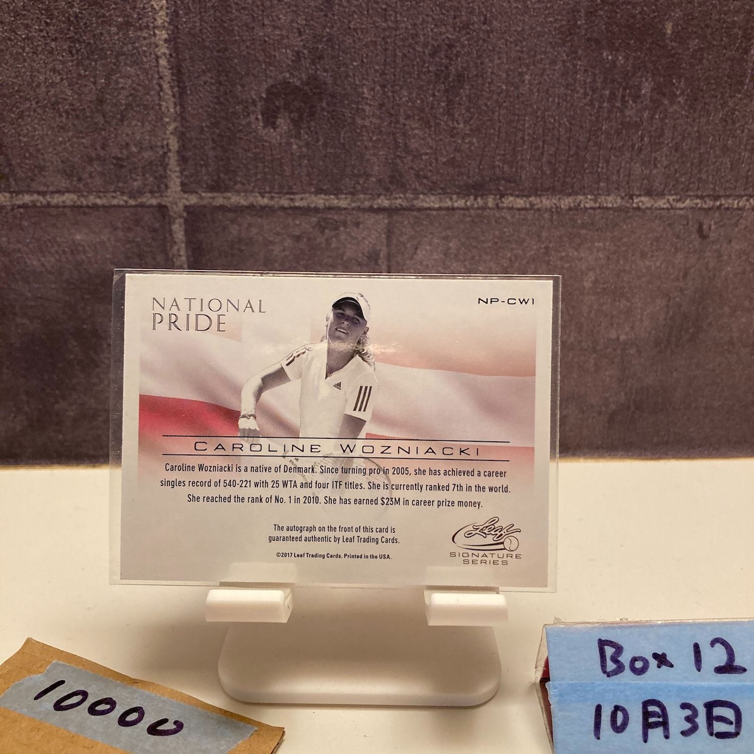 2017 Leaf Signature Series Caroline Wozniacki 2 25 直筆サインカード Denmark National Pride カード