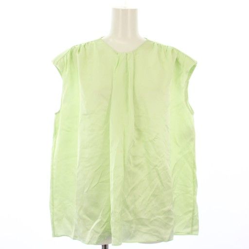 ドゥロワー Drawer サテンフロントタックノースリーブブラウス 38 黄緑 6521-299-0863 TK BM