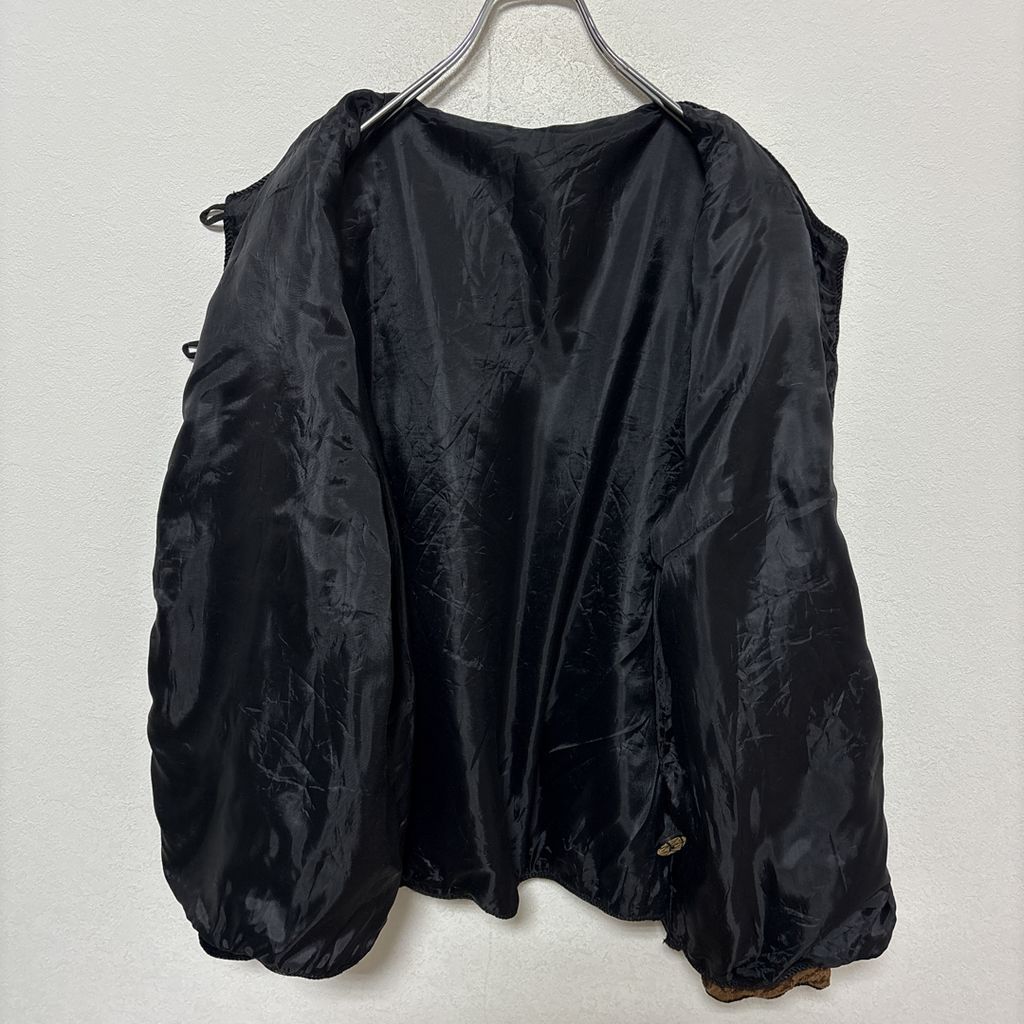 VINTAGE】総柄 レトロデザイン 化石 パッチワークジャケット S-3579