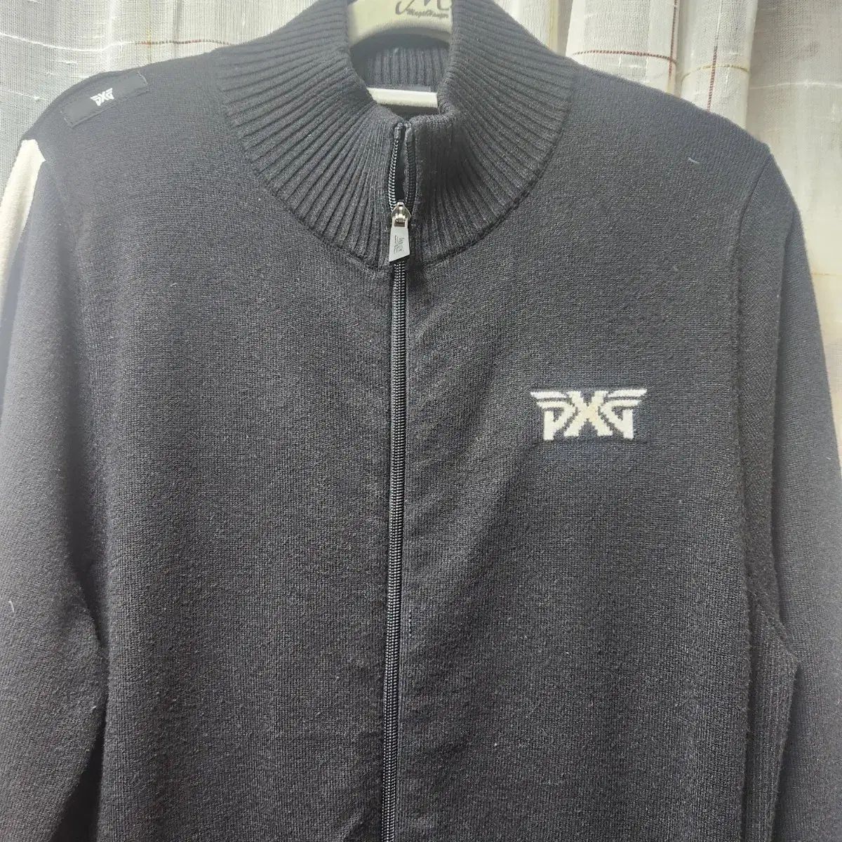 PXG ブラック ニット ジップアップ XL