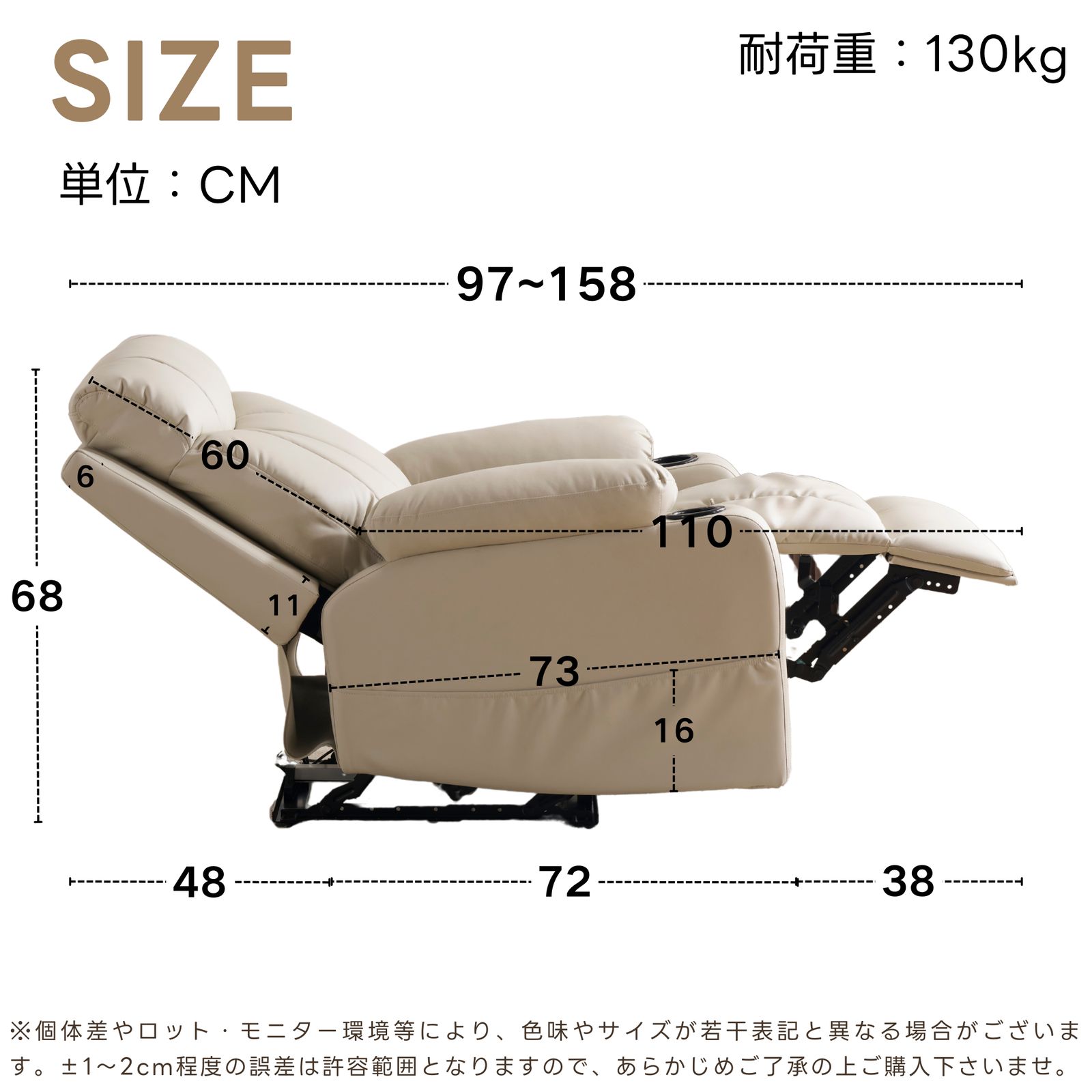 耐荷重130KG