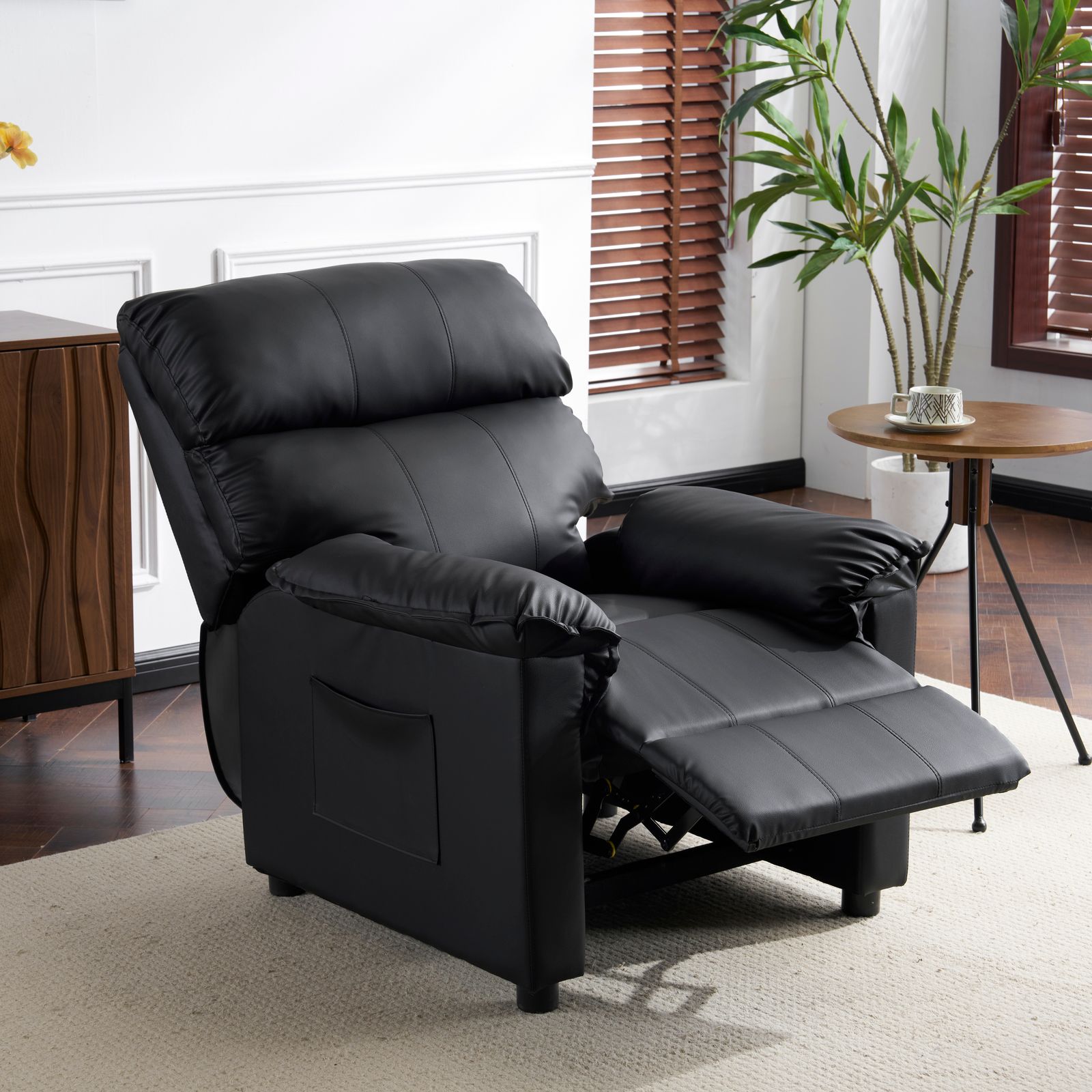 数量 リクライニングソファー ソファー 1人掛け ゲーミングチェア PU 165度調節 収納ポケット付き PUレザー チェア オットマン一体型 パーソナルチェア 耐圧分散 一人暮らしに最適 ふわふわ おしゃれ
