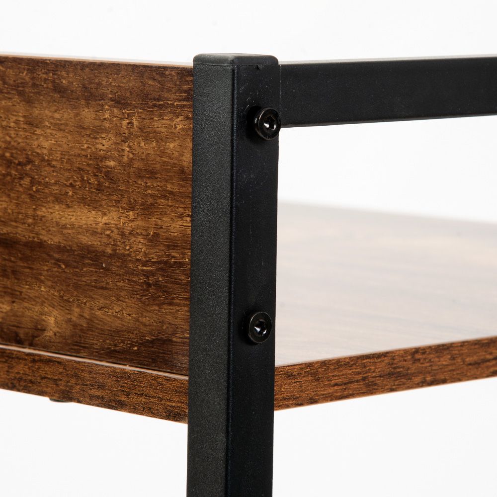 人気商品】【ダークブラウン】 パソコンデスク 引き出し付き 3段