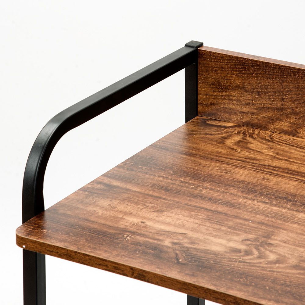 人気商品】【ダークブラウン】 パソコンデスク 引き出し付き 3段