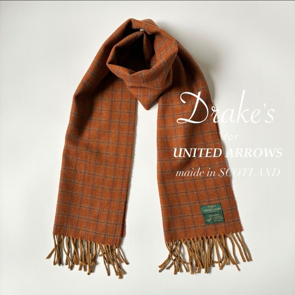 Drakes / UNITED ARROWS別注 カシミヤ100% チェックマフラー