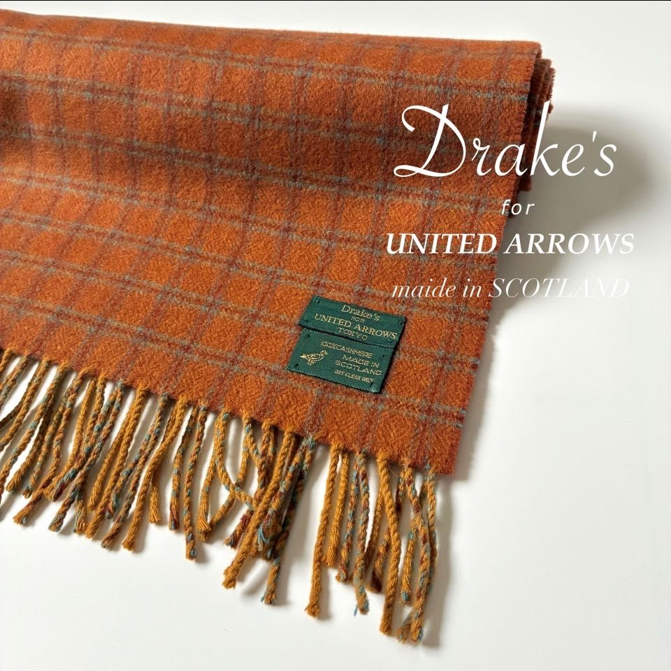 Drakes / UNITED ARROWS別注 カシミヤ100% チェックマフラー