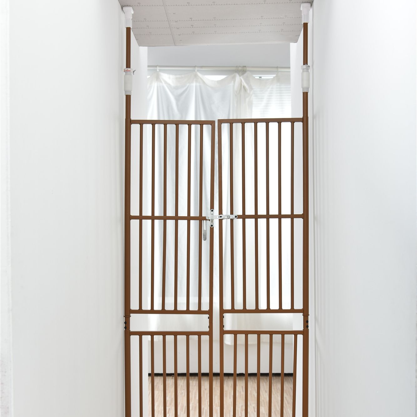 ペット高さ調節対応 191～255cm ドア ケージ 取付幅85～91cm 留守番