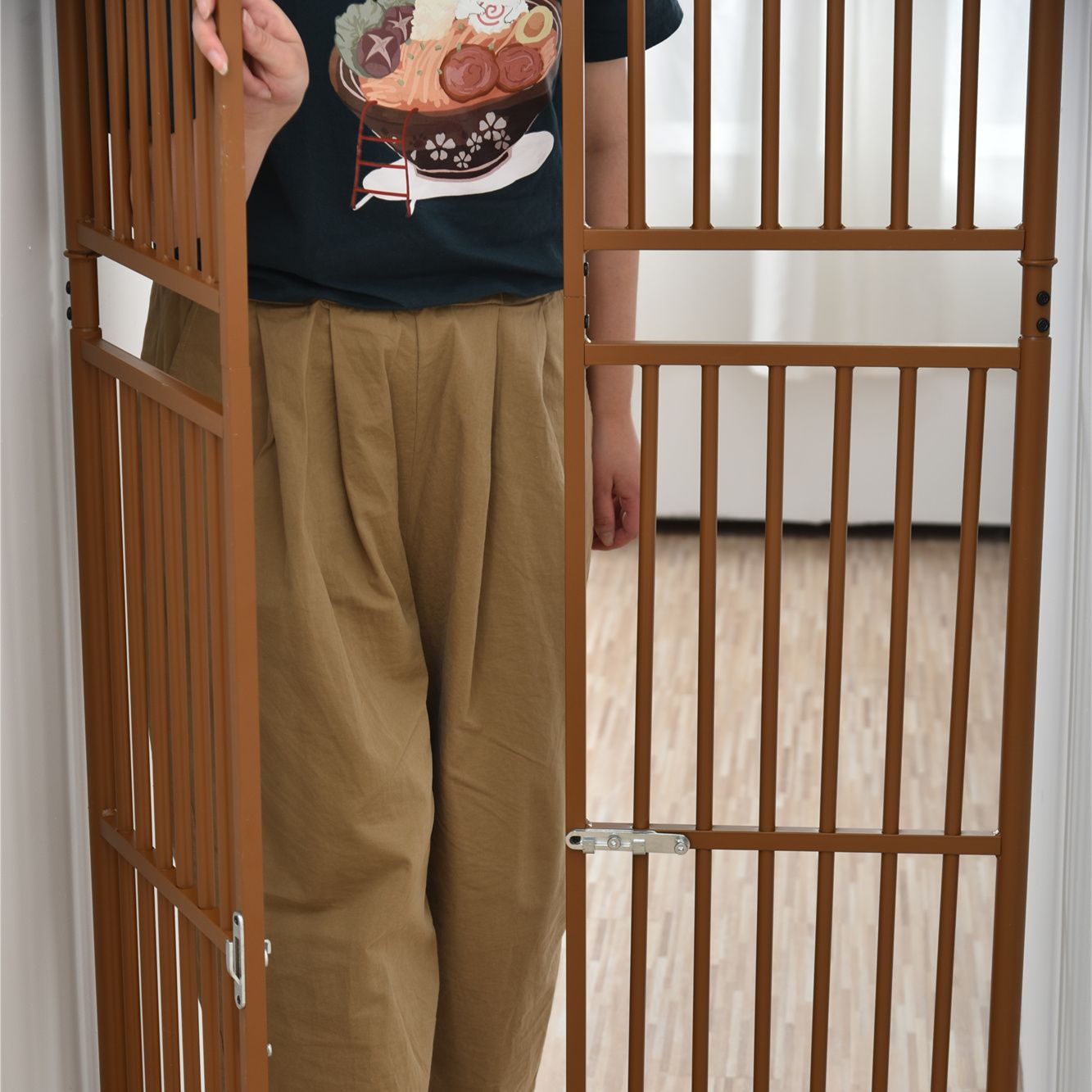 ペット高さ調節対応 191～255cm ドア ケージ 取付幅85～91cm