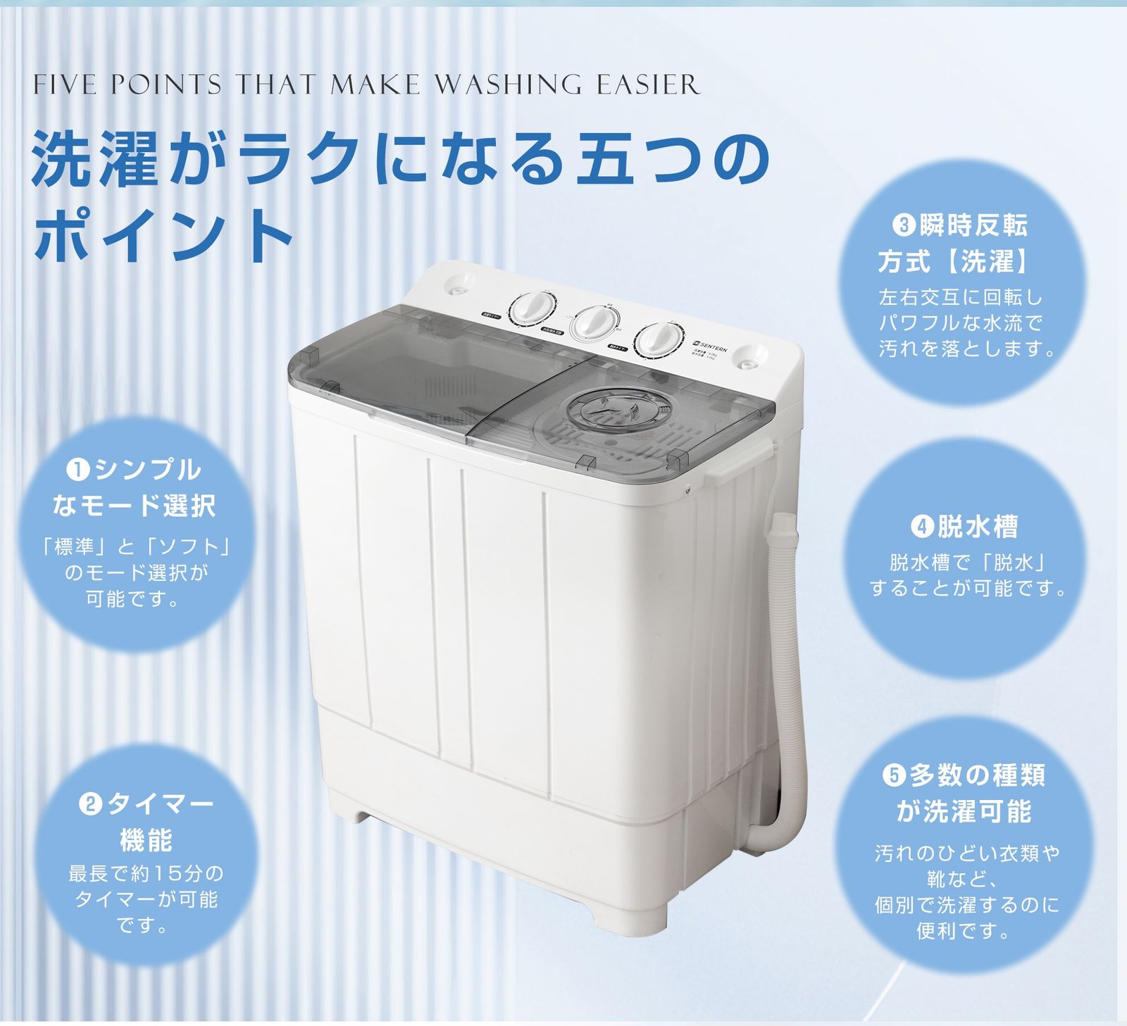新品】【二槽式】洗濯機 洗濯容量6kg 脱水容量4kg プラスチック槽