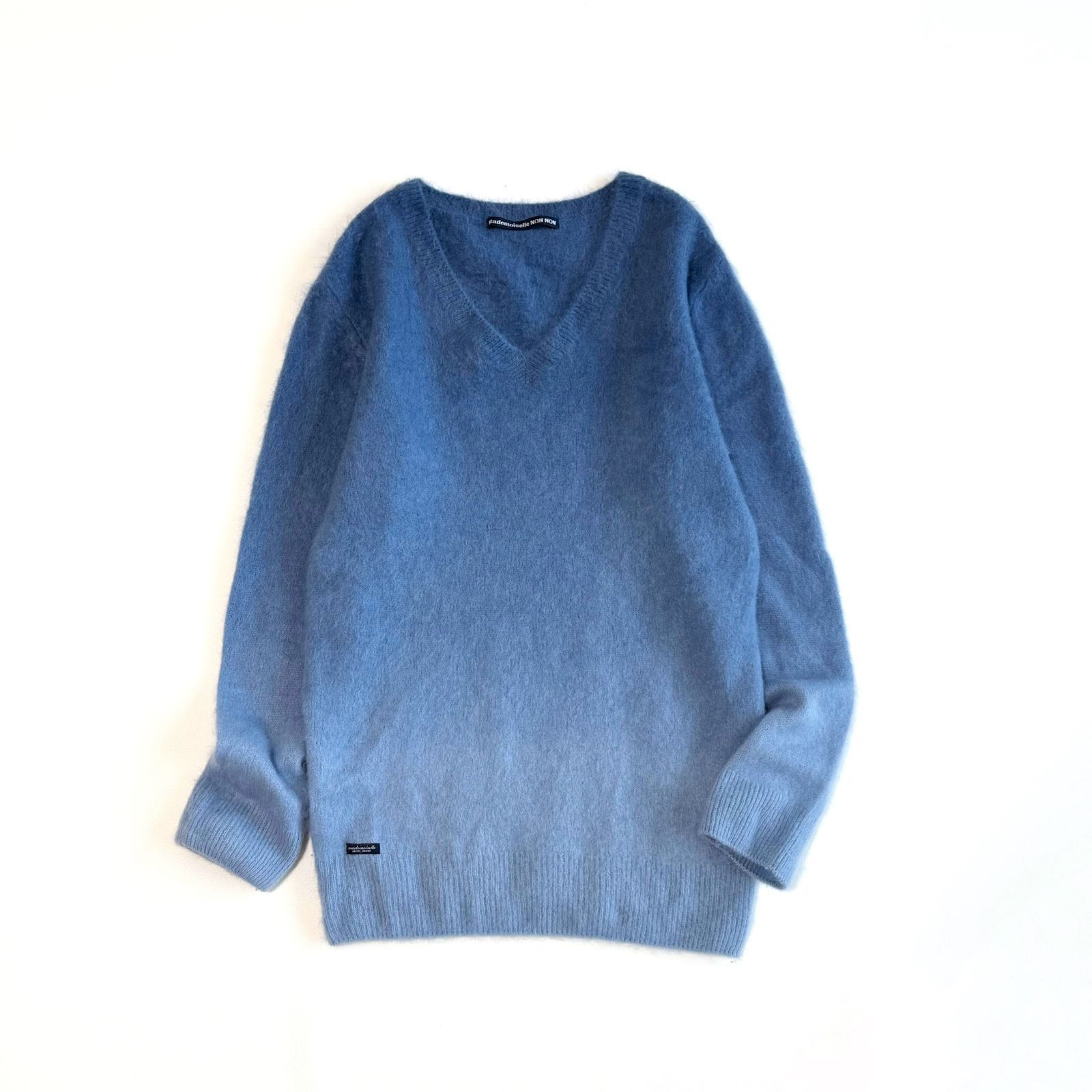 マドモアゼルノンノン カシミヤ100 Vネック ニット ブルー 38 M - メルカリ