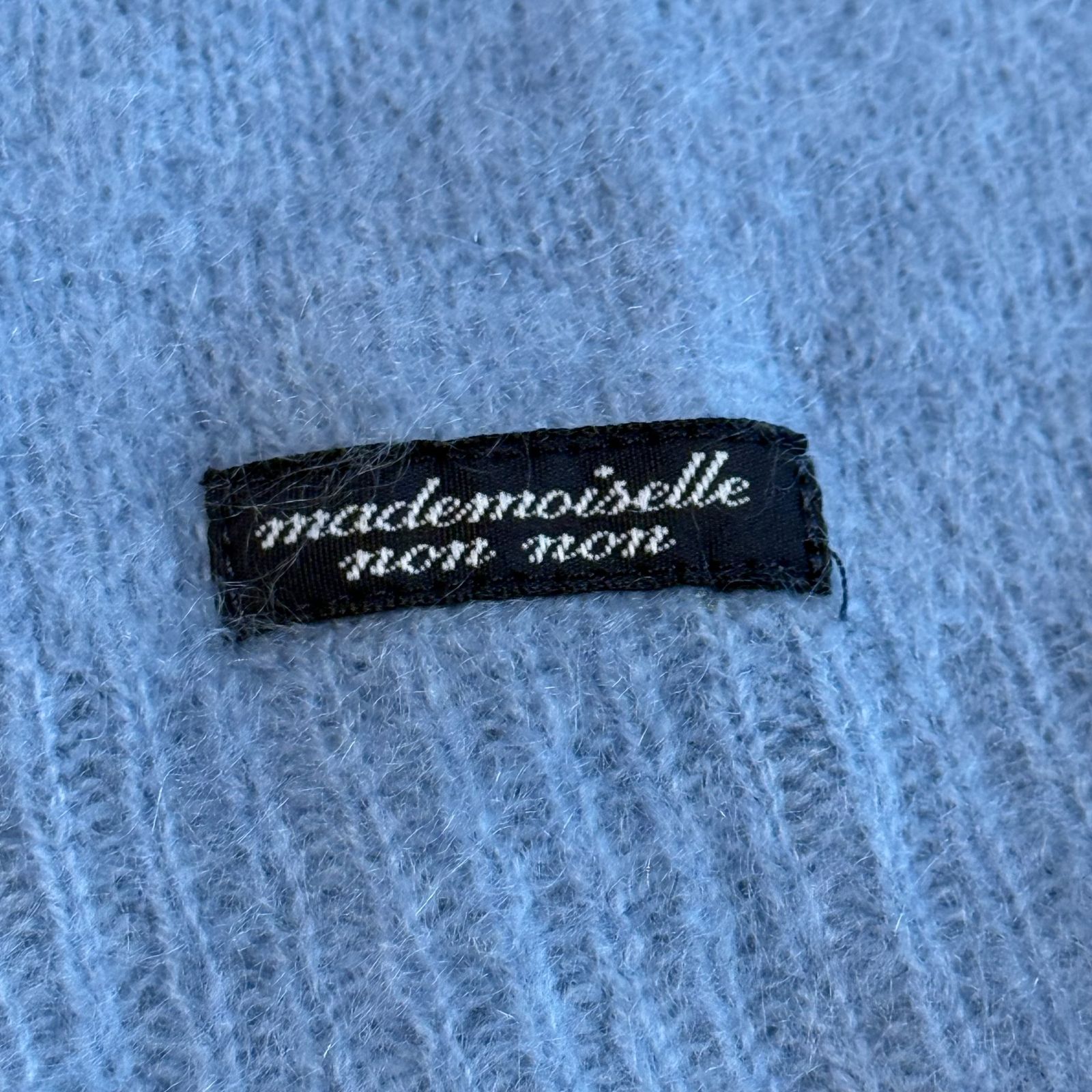 マドモアゼルノンノン カシミヤ100 Vネック ニット ブルー 38 M - メルカリ
