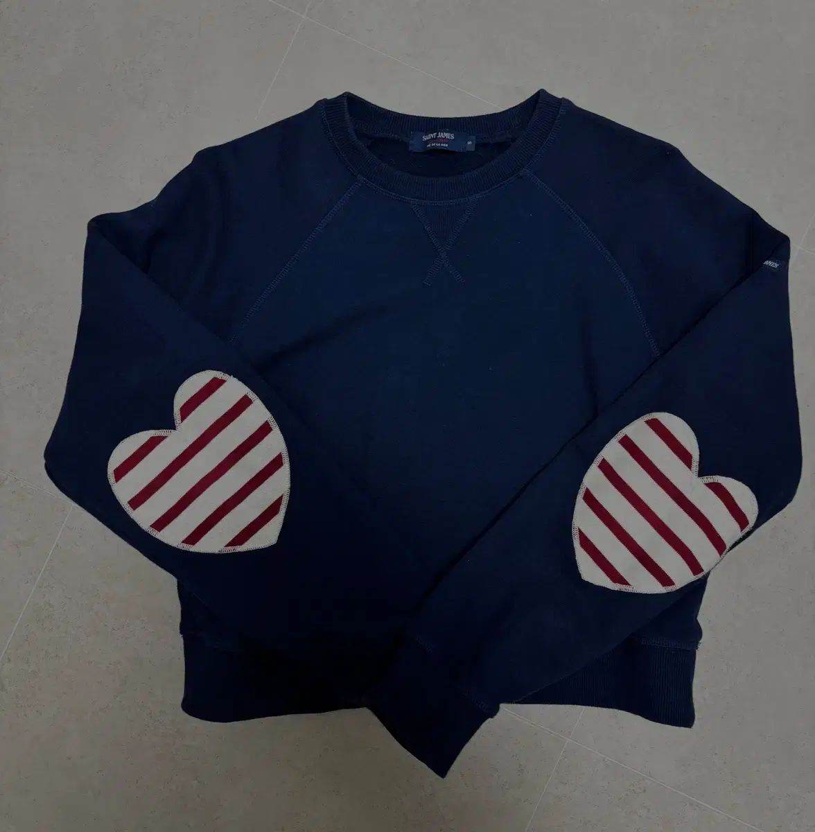 SAINT JAMES セントジェームス ボンプティ プチ ハート パッチ クロップド スウェット
