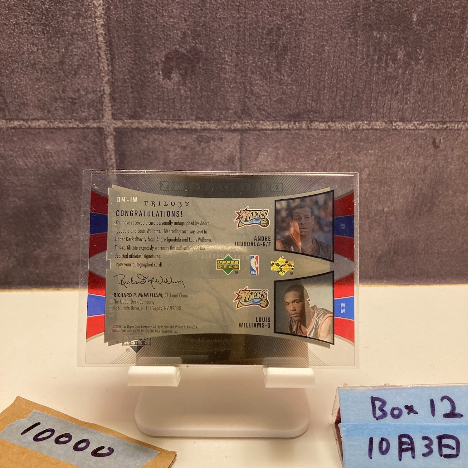2006 07 Upper Deck Trilogy Andre Iguodala Louis Williams 44 75 直筆サインカード Philadelphia 76 ers Duomarks カード