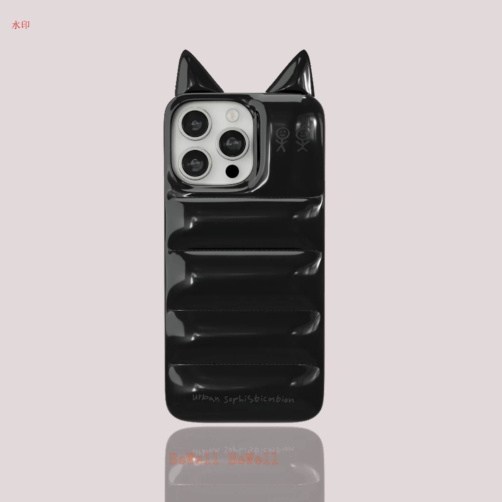 Urban sophistication スマホケース 猫耳 16plus 人気☆猫耳 iPhoneケース 黒 多機種対応 新品 - メルカリ