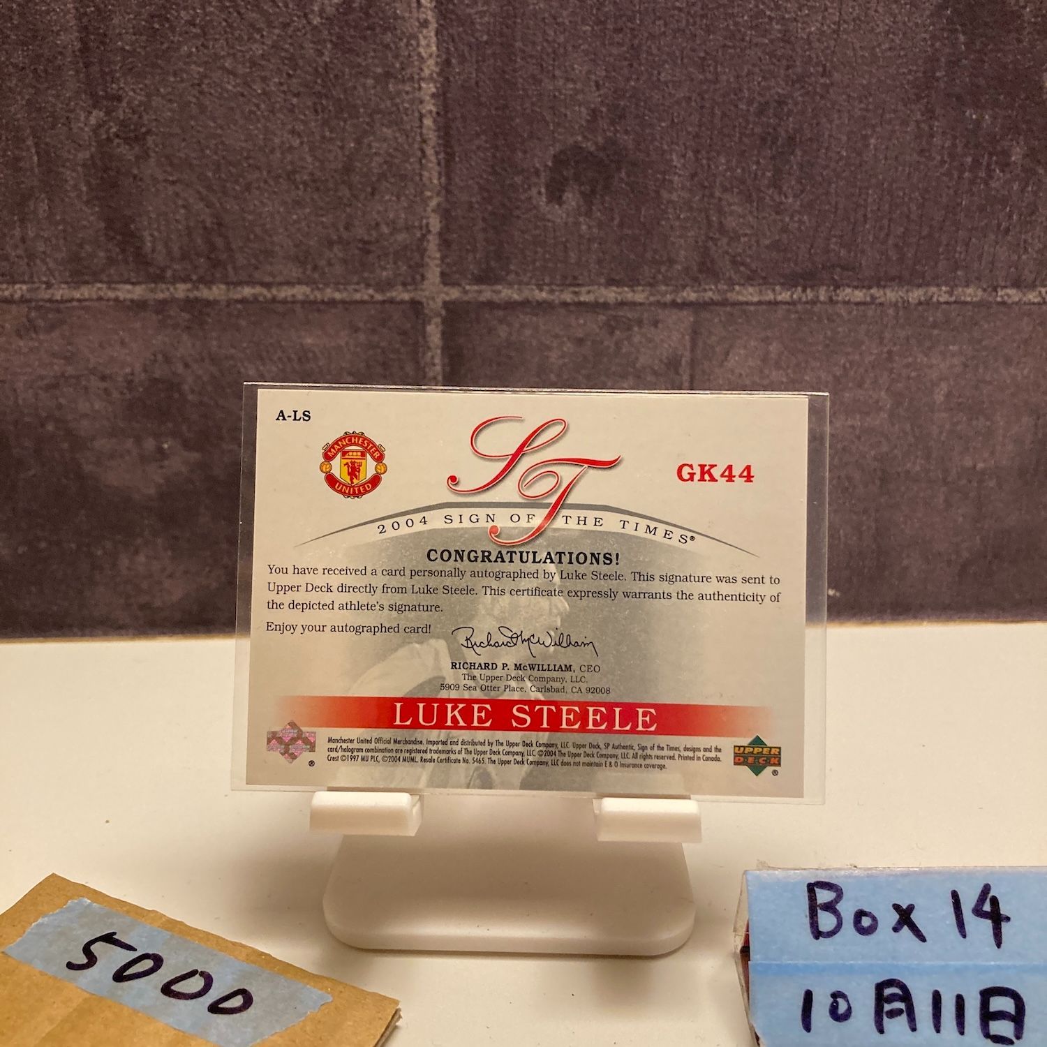2004 Upper Deck SP Authentic Luke Steele 171/611 直筆サインカード