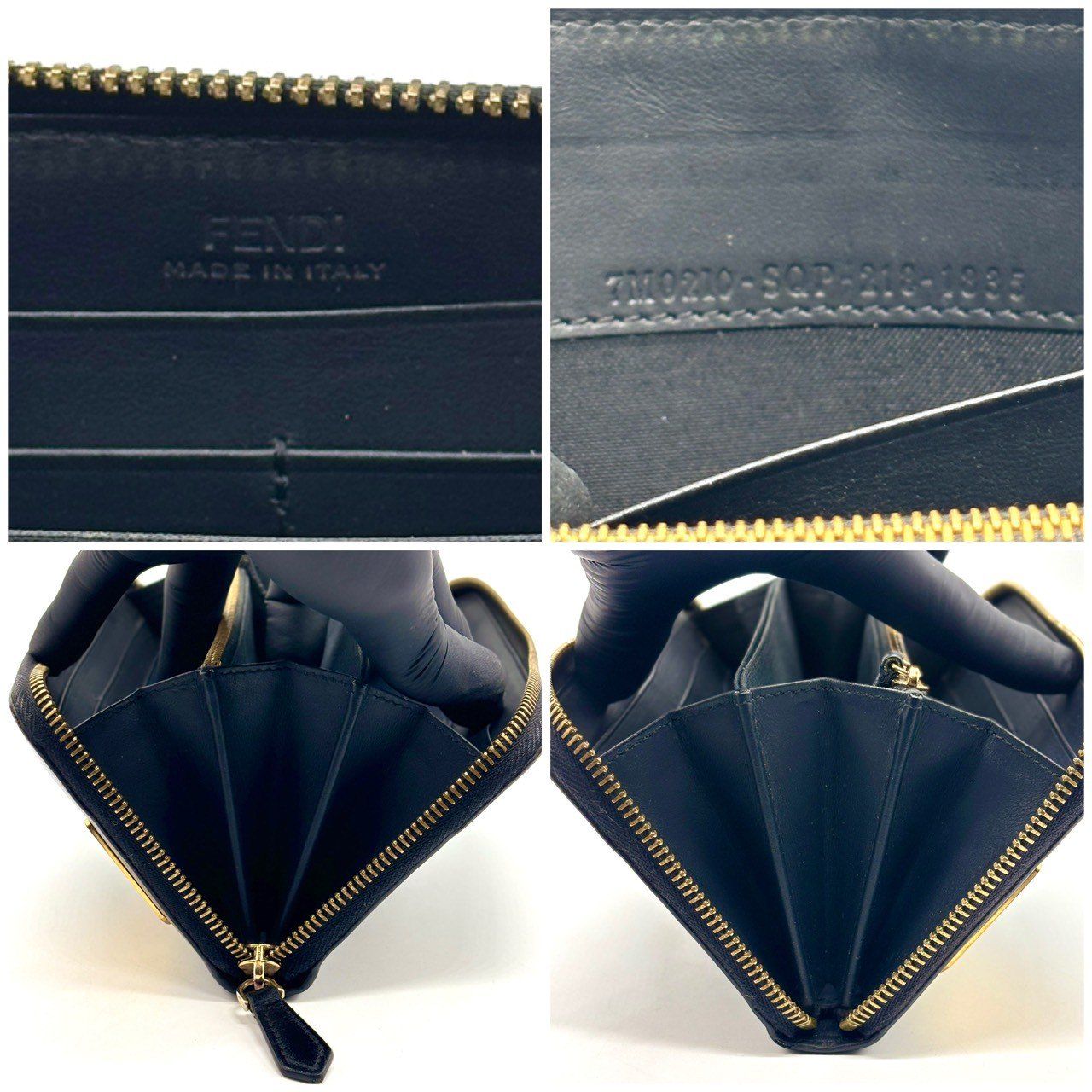 1円 美品 FENDI フェンディ 長財布 ラウンドファスナー