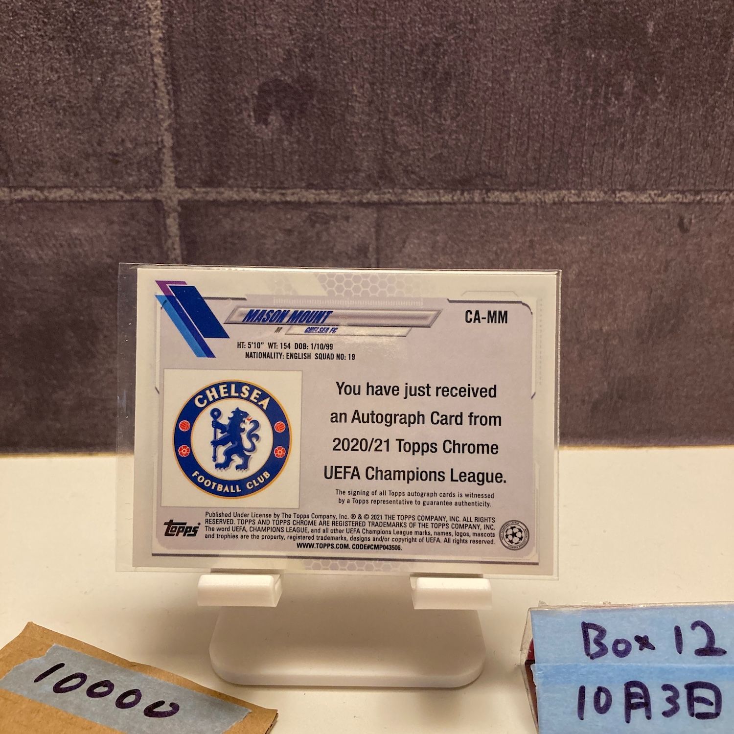2020 21 Topps Chrome Mason Mount 直筆サインカード Chelsea Football Club UEFA Champions League カード