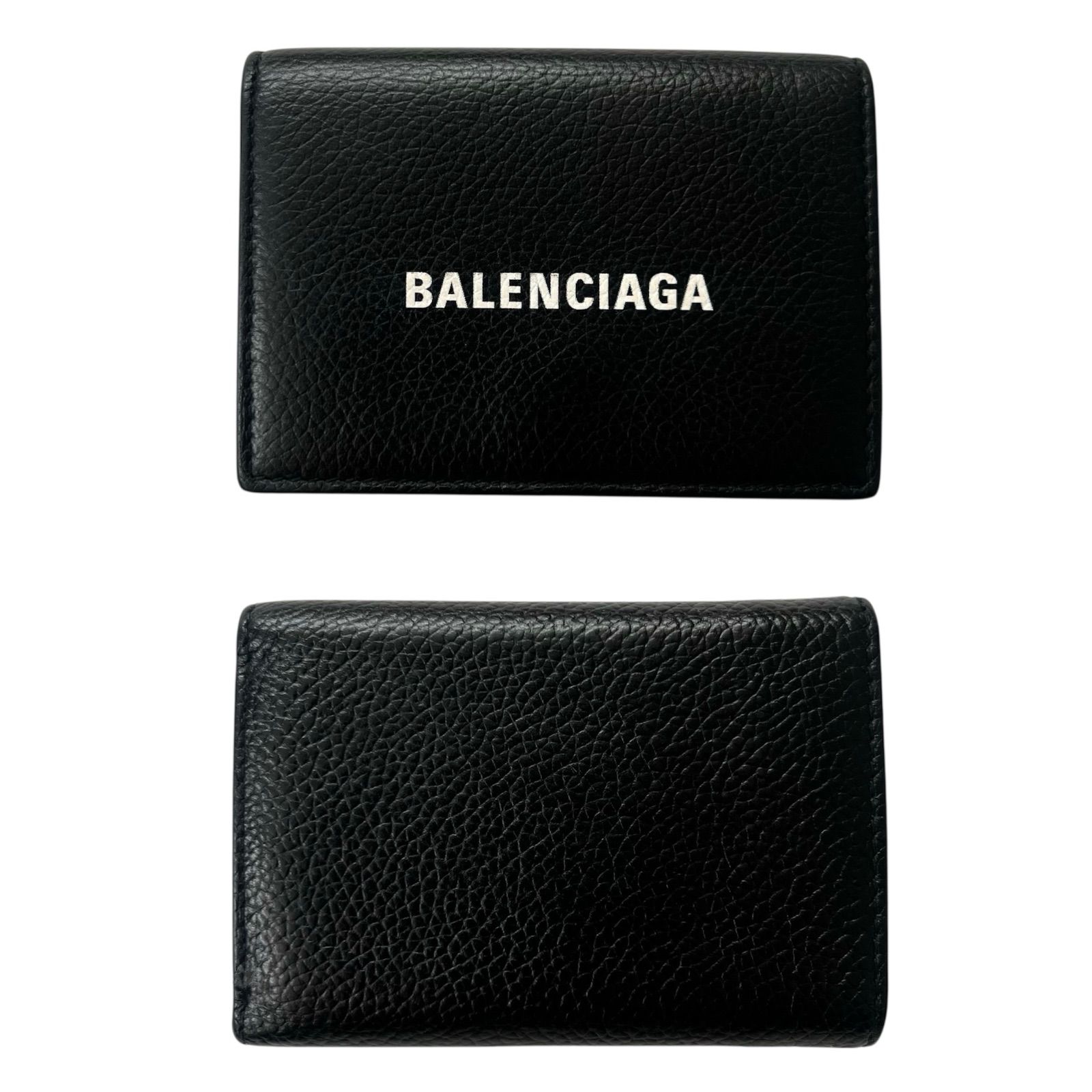 極美品✨BALENCIAGAバレンシアガ財布三 594312カーフレザーロゴ黒 三