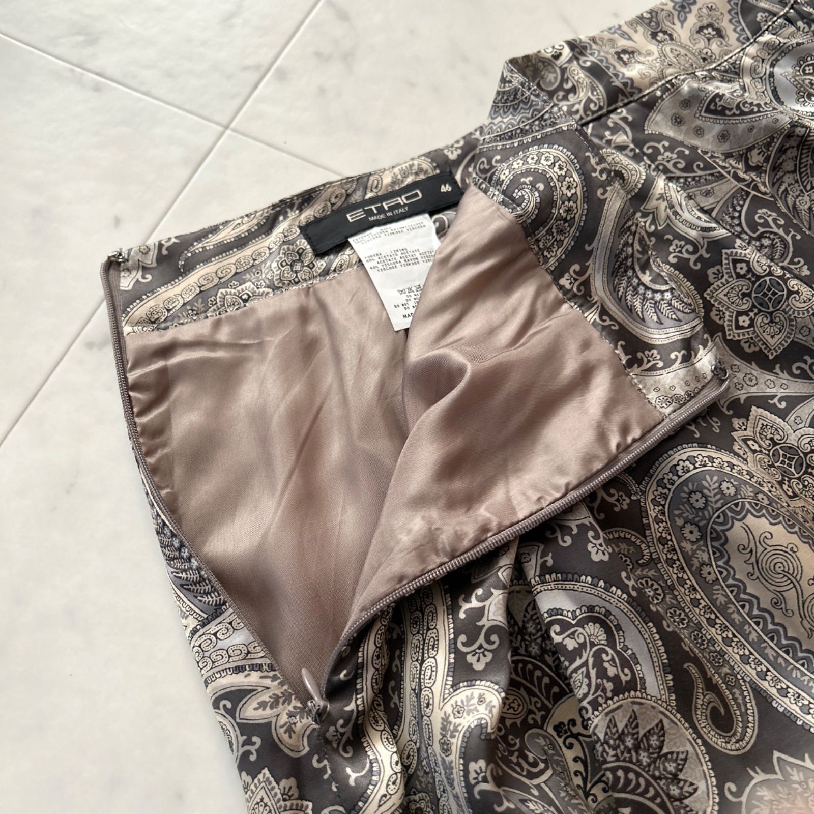 美品 ETRO エトロ ペイズリー柄スカート 大きいサイズ46 XLサイズ
