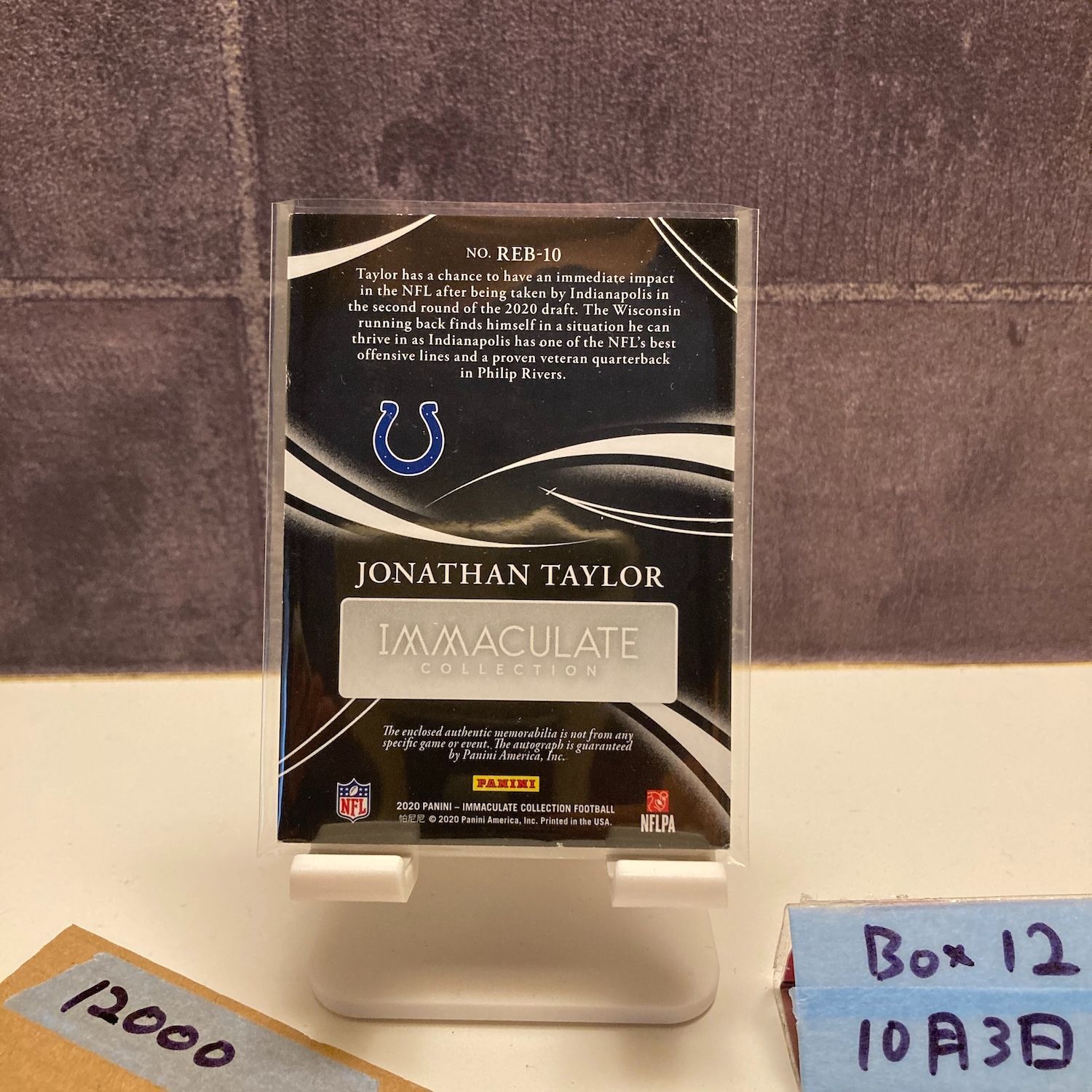 2020 Panini Immaculate Collection Jonathan Taylor 09/99 直筆サイン